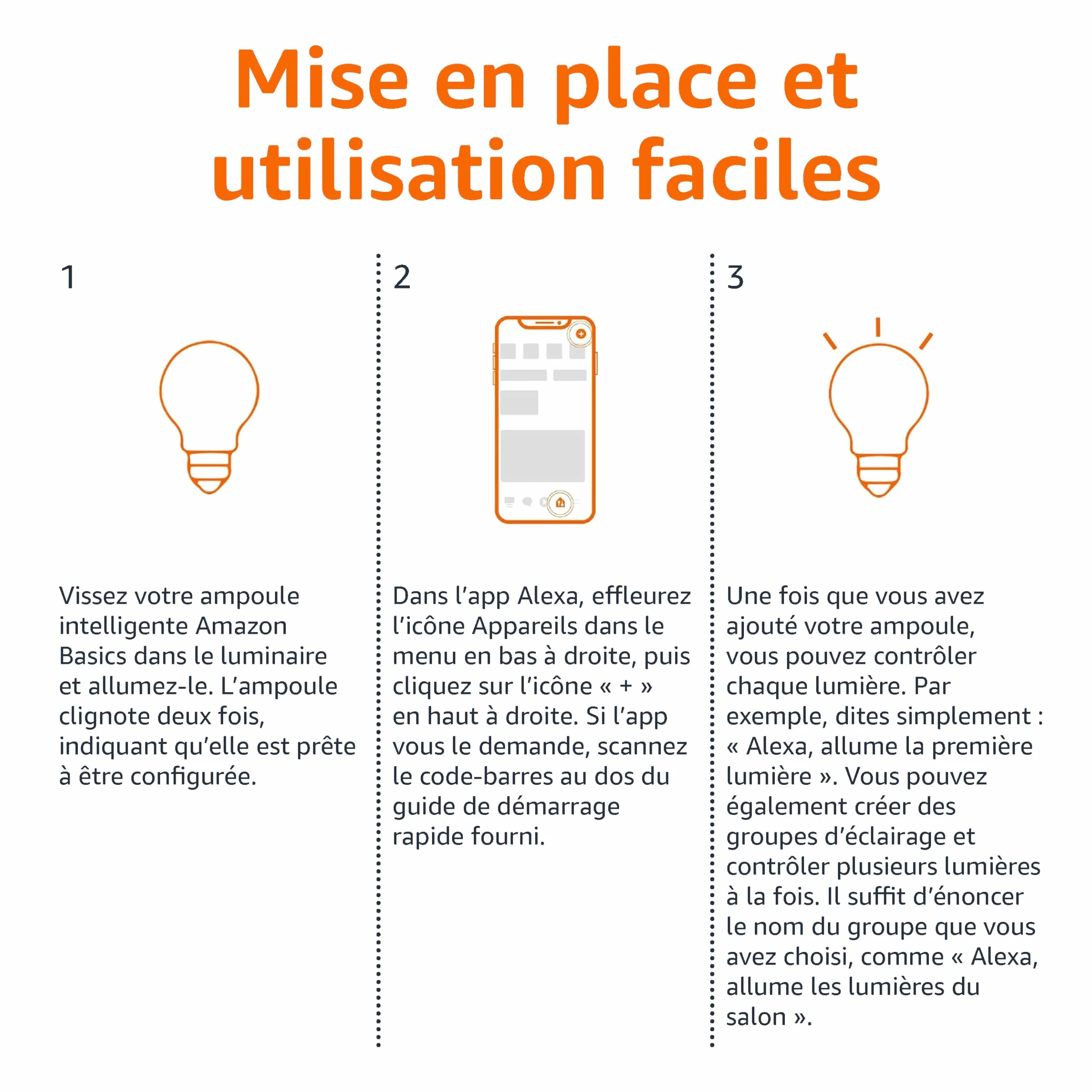Amazon Basics Smart Ampoule LED multicolore E27 8W équivalent 60W compatible Alexa 2 pièces
