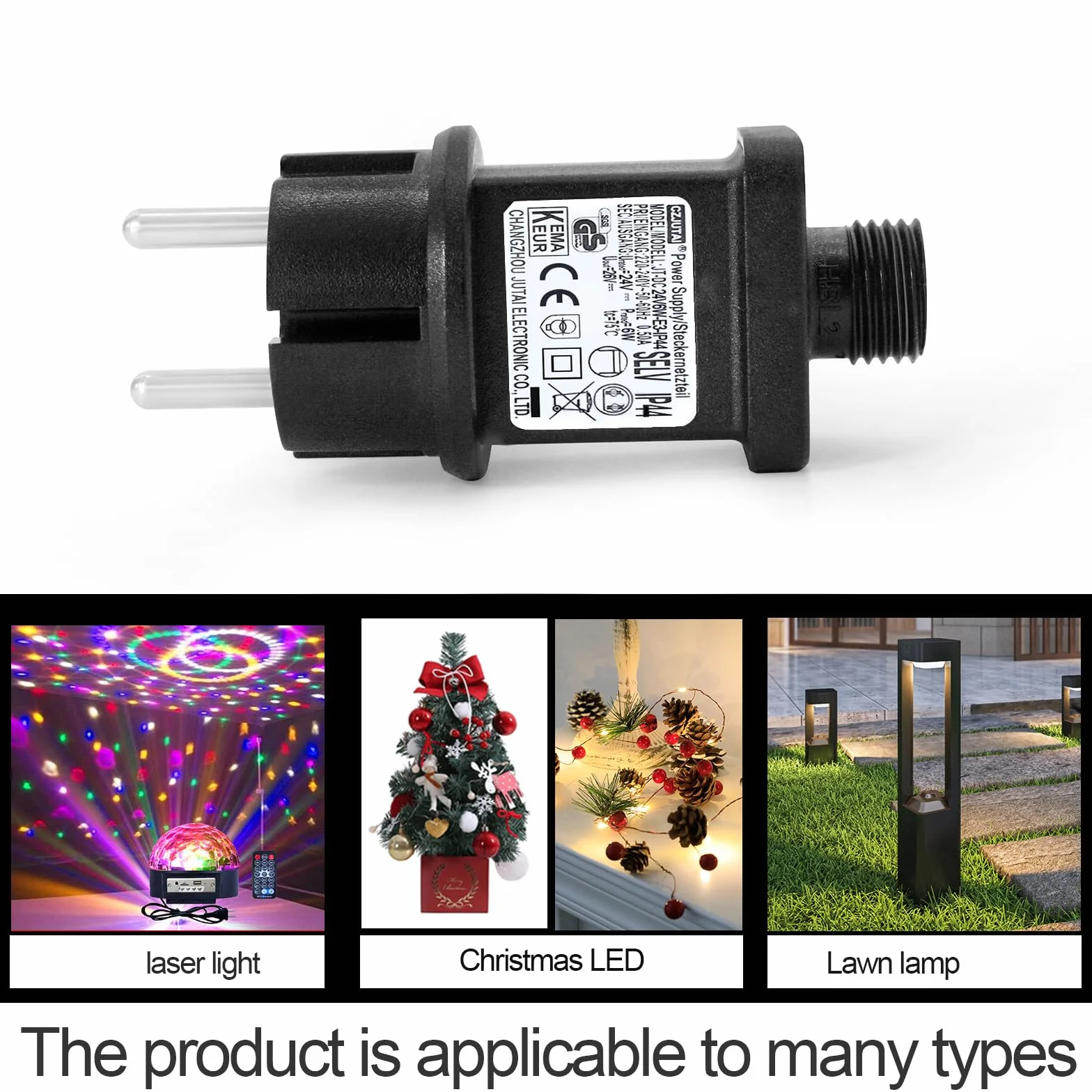 Transformateur LED 24V 6W IP44 CZJUTAI Alimentation pour éclairage de Noël