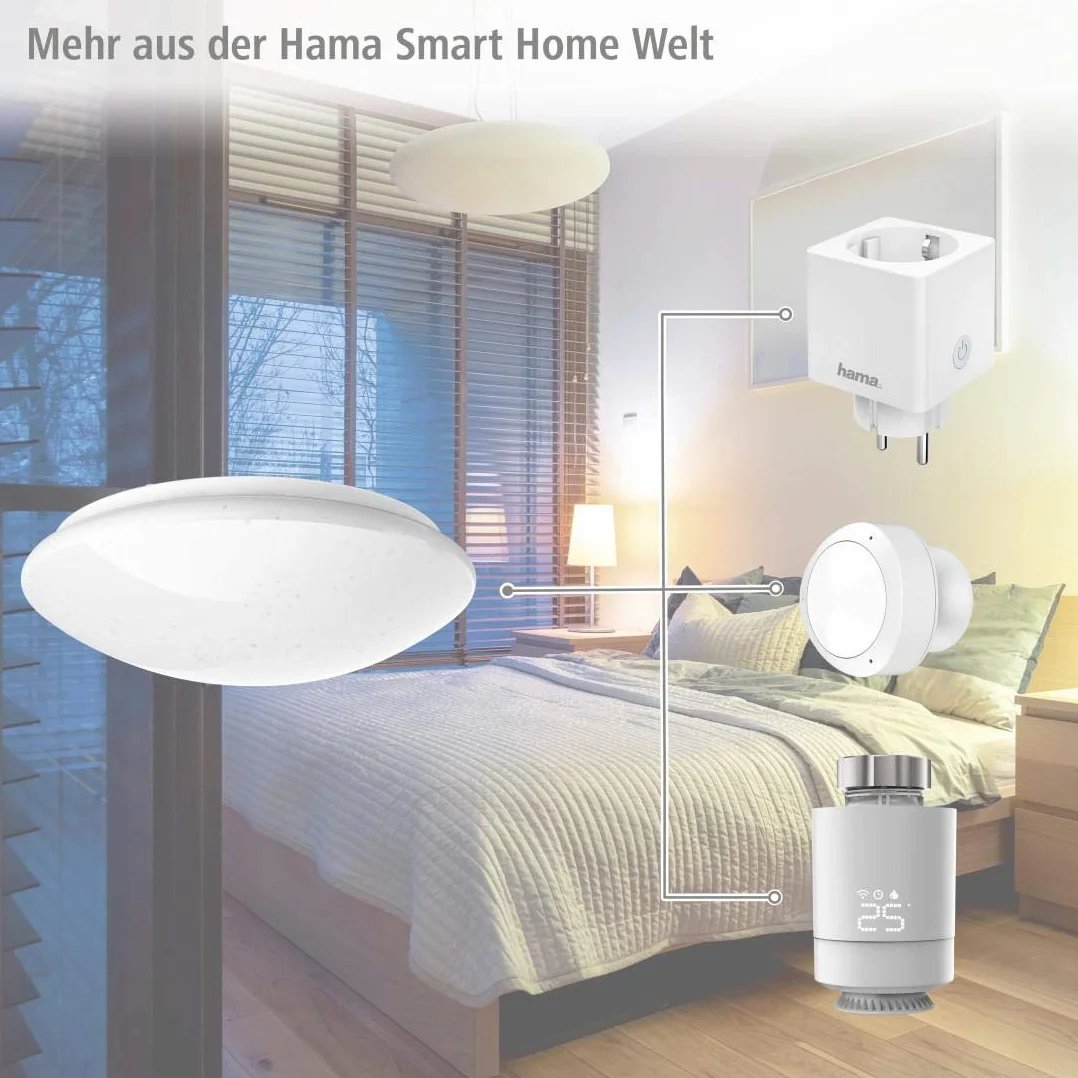 Hama Plafonnier WiFi Blanc 30 cm Compatible Alexa Google Home Commande Vocale 2,4 GHz IFTTT