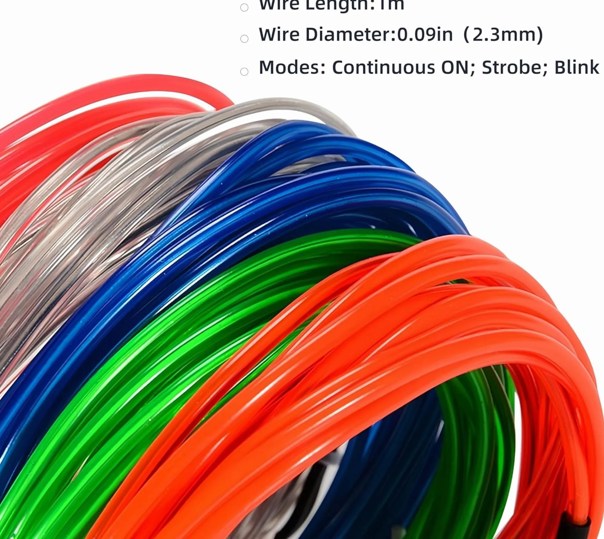 Mioke El Fil 10x 1m Néon Lumière Strobing Flexible électroluminescence Câble Guirlande avec 3 modes pour Party Décoration DIY