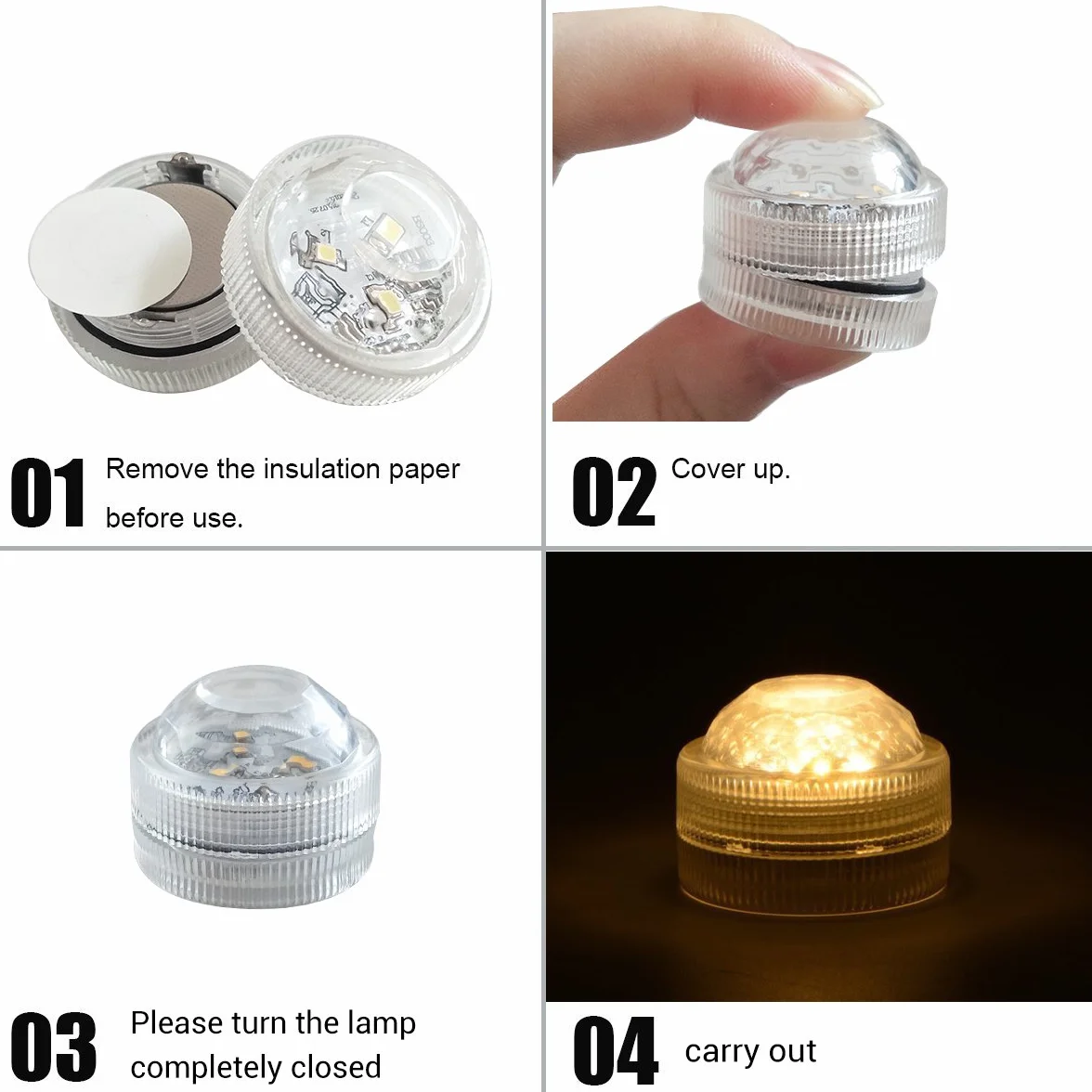 Bougies LED Vacillante Sans Flamme Lampes sous-marines LED Éclairage Submersible Blanc Chaud 12pcs
