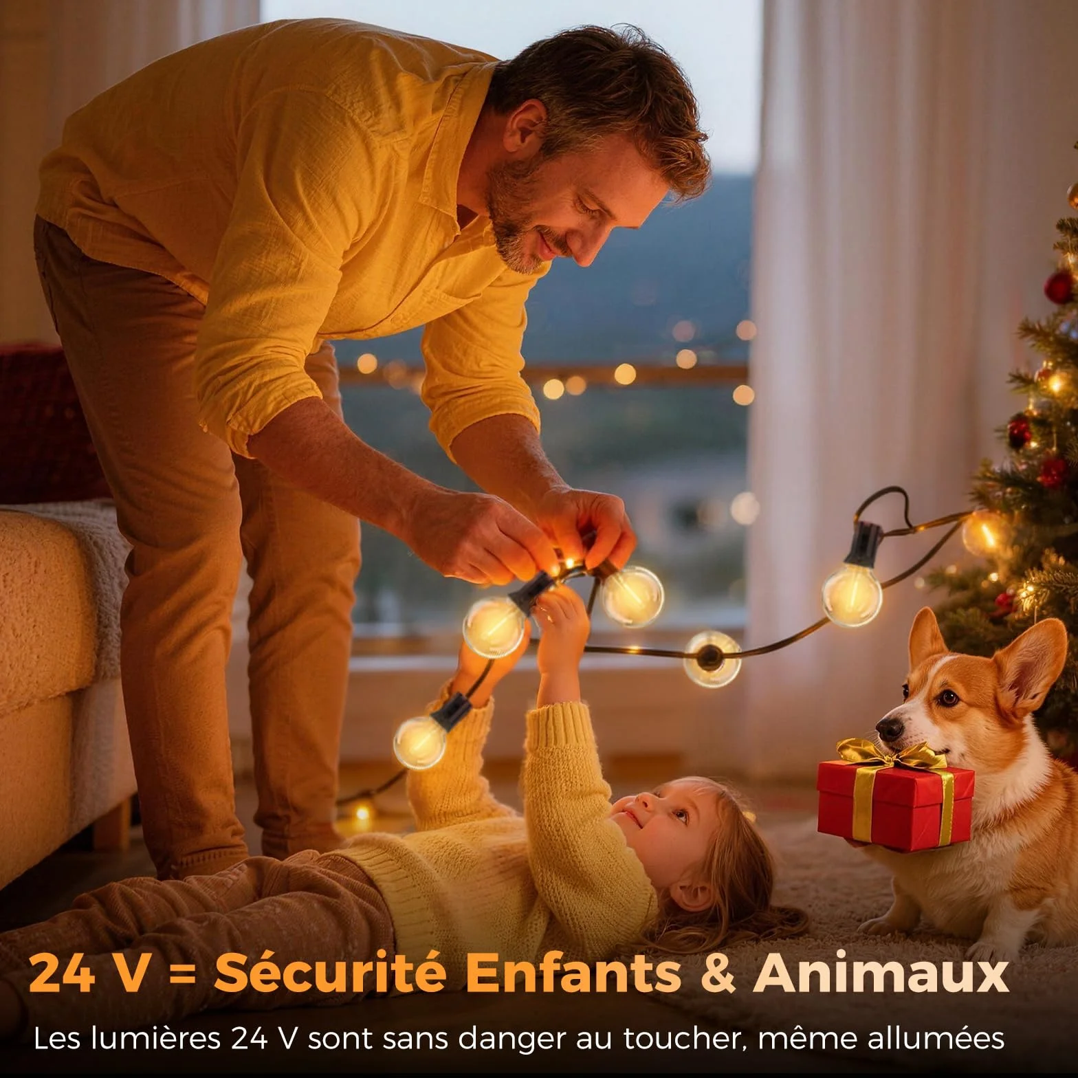 Guirlande Lumineuse Exterieure G40 LED 33,3M avec App & Télécommande Dimmable IP44