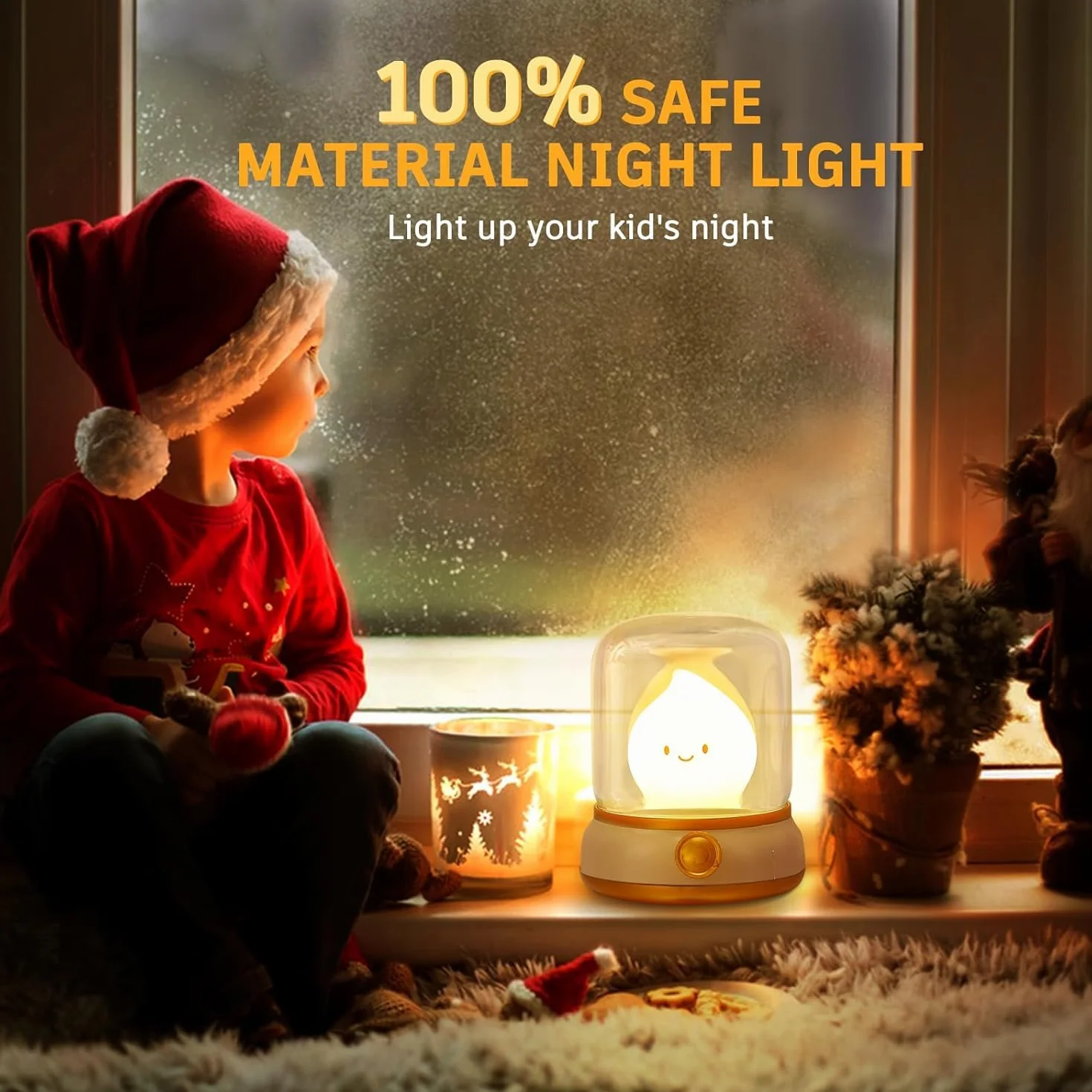 VoMii Lampe de Chevet LED Dimmable avec Mode Chaud et Bougie, USB Rechargeable avec Minuteur