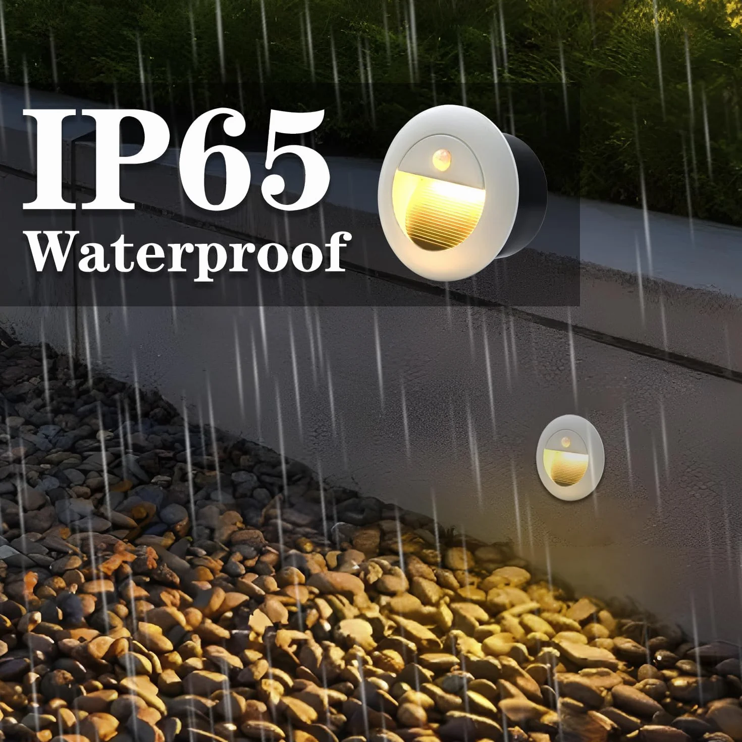 Applique Encastré Murale LED 1.5W 3000K IP65 65mm 230V Blanc Paquet de 4