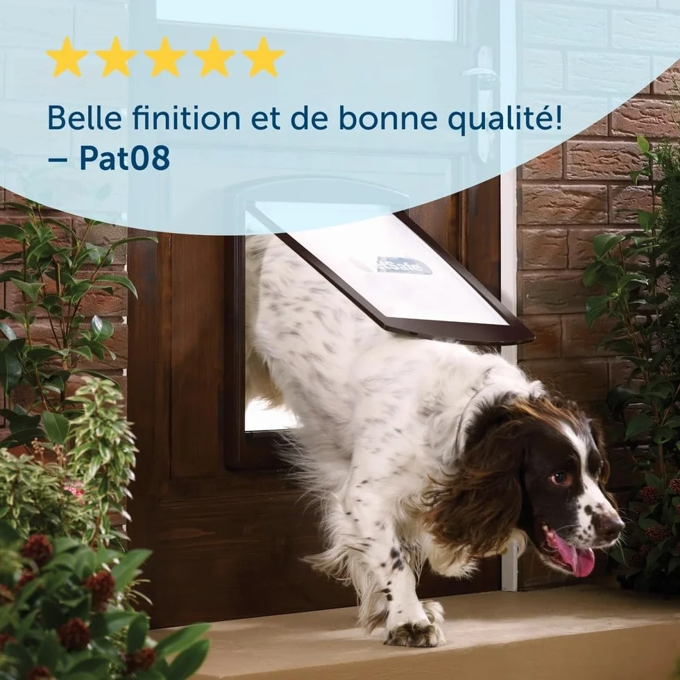 PetSafe Porte pour Animaux de Compagnie 2 Options de Fermeture Chatière Grand Blanc