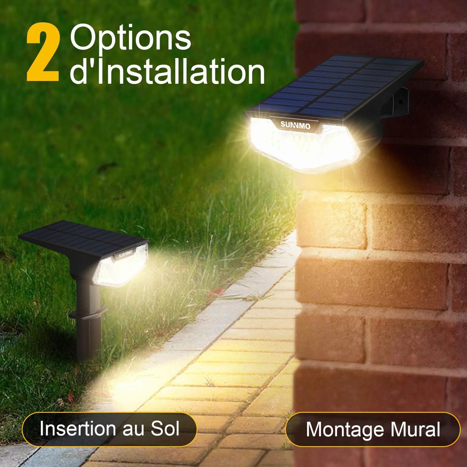 Lampe Solaire Exterieur Lot de 4 IP65 Jardin Allée Chemin Blanc Chaud