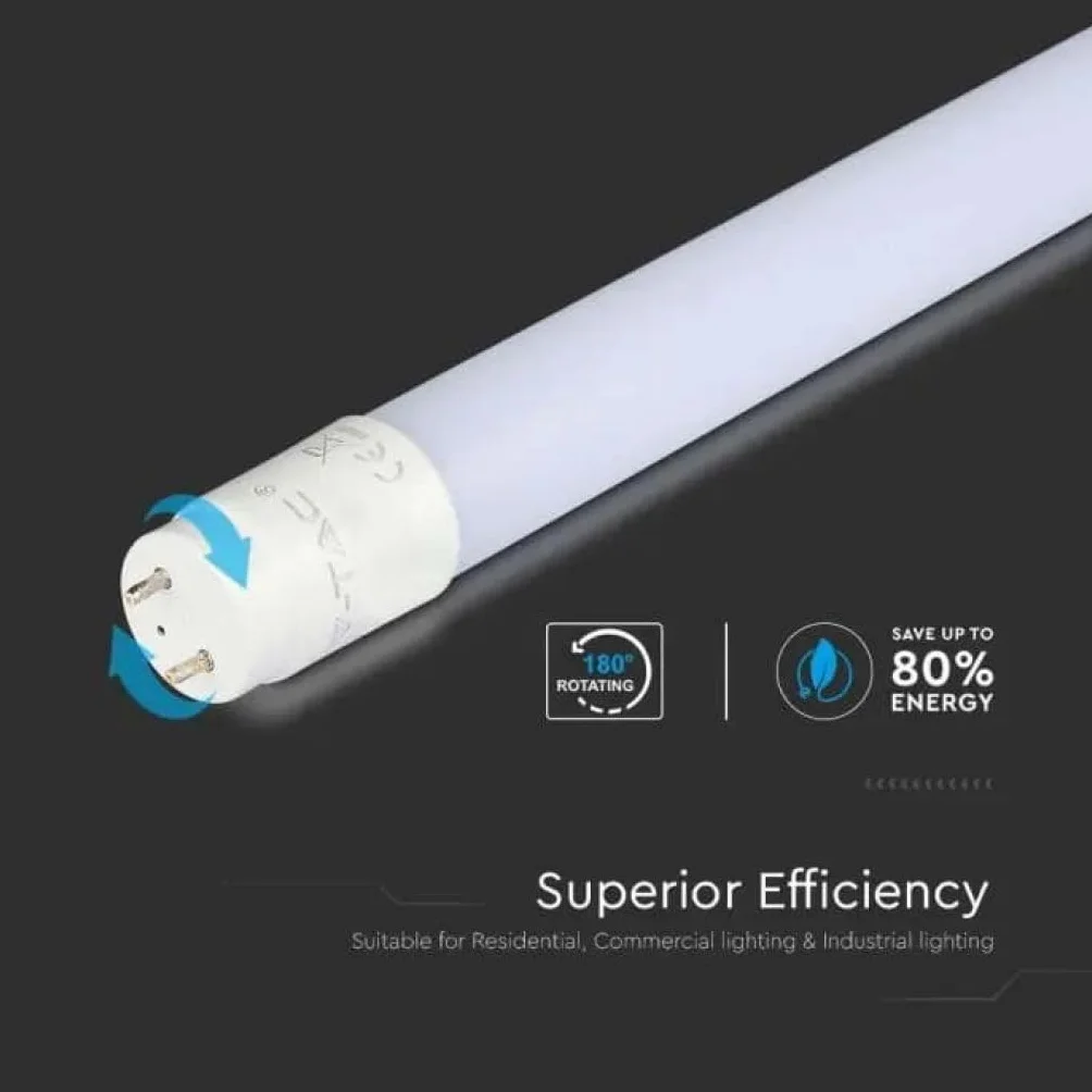 Lot de 5 tubes LED T8 60 cm 9W blanc neutre 4000K 850 lumens G13 remplace 18W