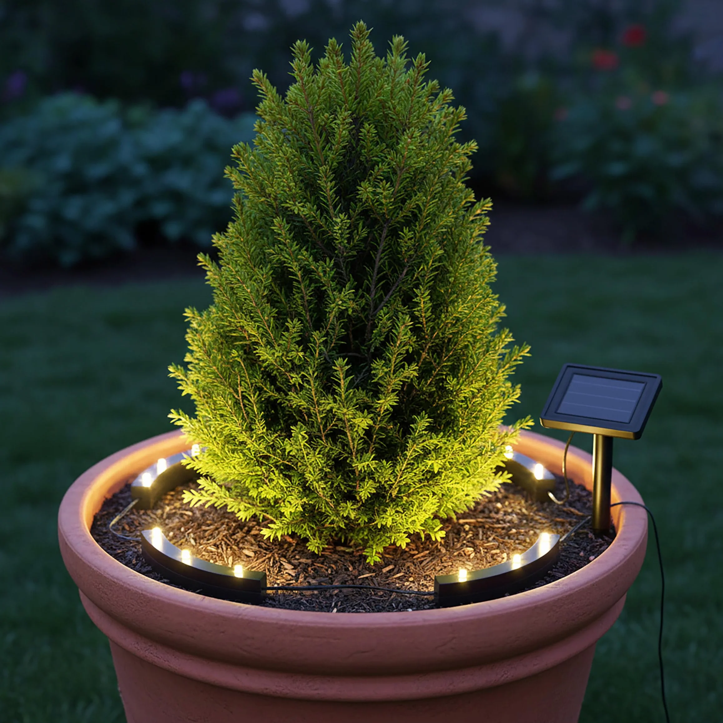 Spetebo Ensemble de 4 éclairages LED solaires pour fleurs en pot - Guirlande décorative jardin