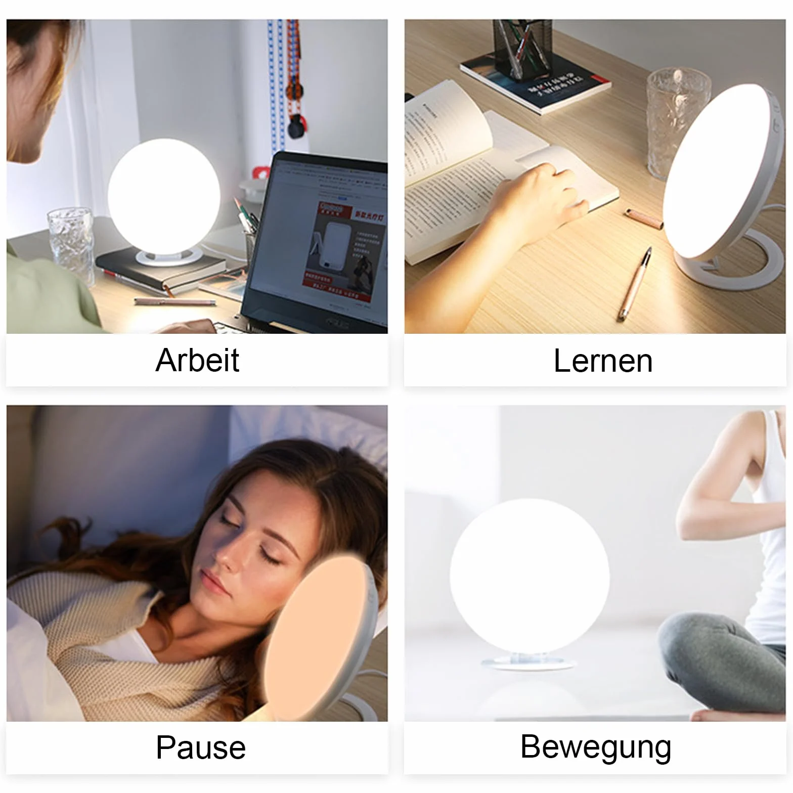 HOSPAOP Lampe de Luminothérapie 10000 Lux LED sans UV, Variateur Continu, 3 Températures de Couleur, Plein Spectre
