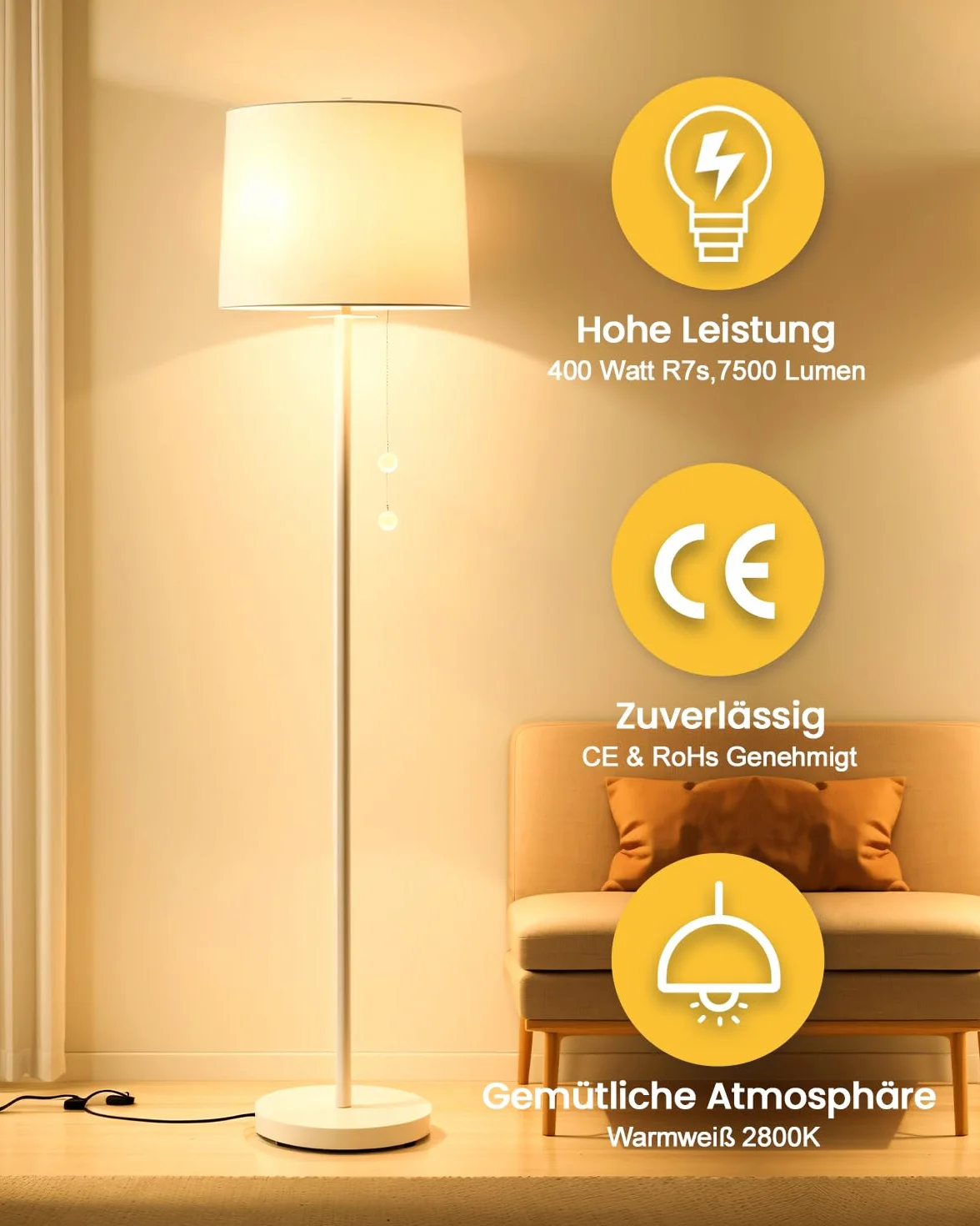 Ampoule Halogène R7s 118mm 400W 7500Lm J118 Dimmable 240V Blanc Chaud 2800K Lot de 2