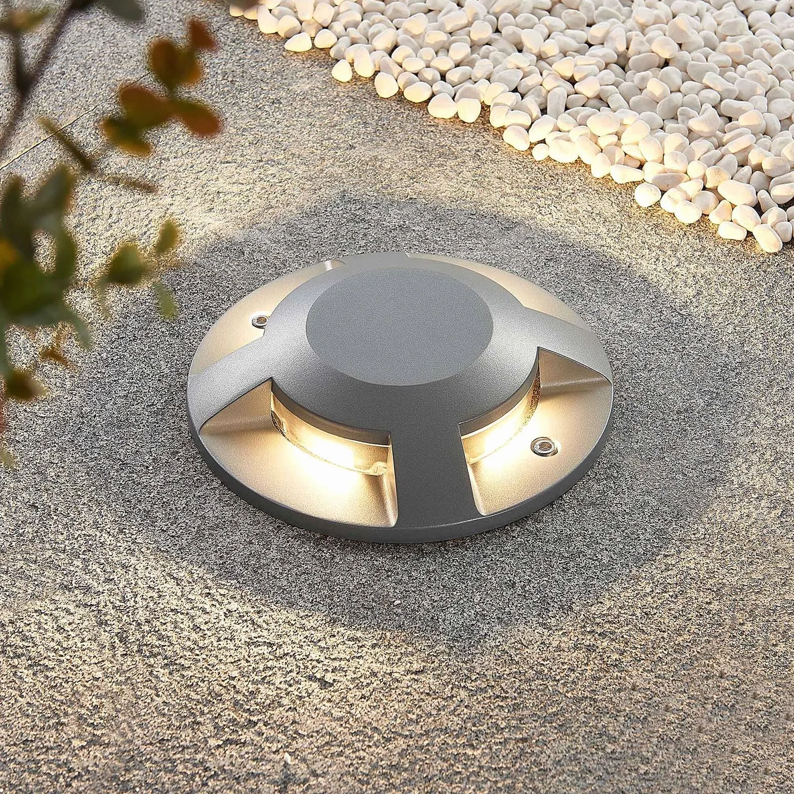 Projecteur d’extérieur LED Jeffrey Gris Aluminium 1 lampe pour jardin terrasse