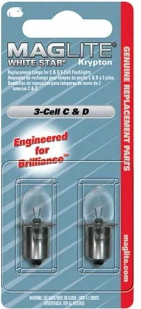 MAG-LITE LWSA301 2 Ampoules Krypton pour 3C/3D-Cell
