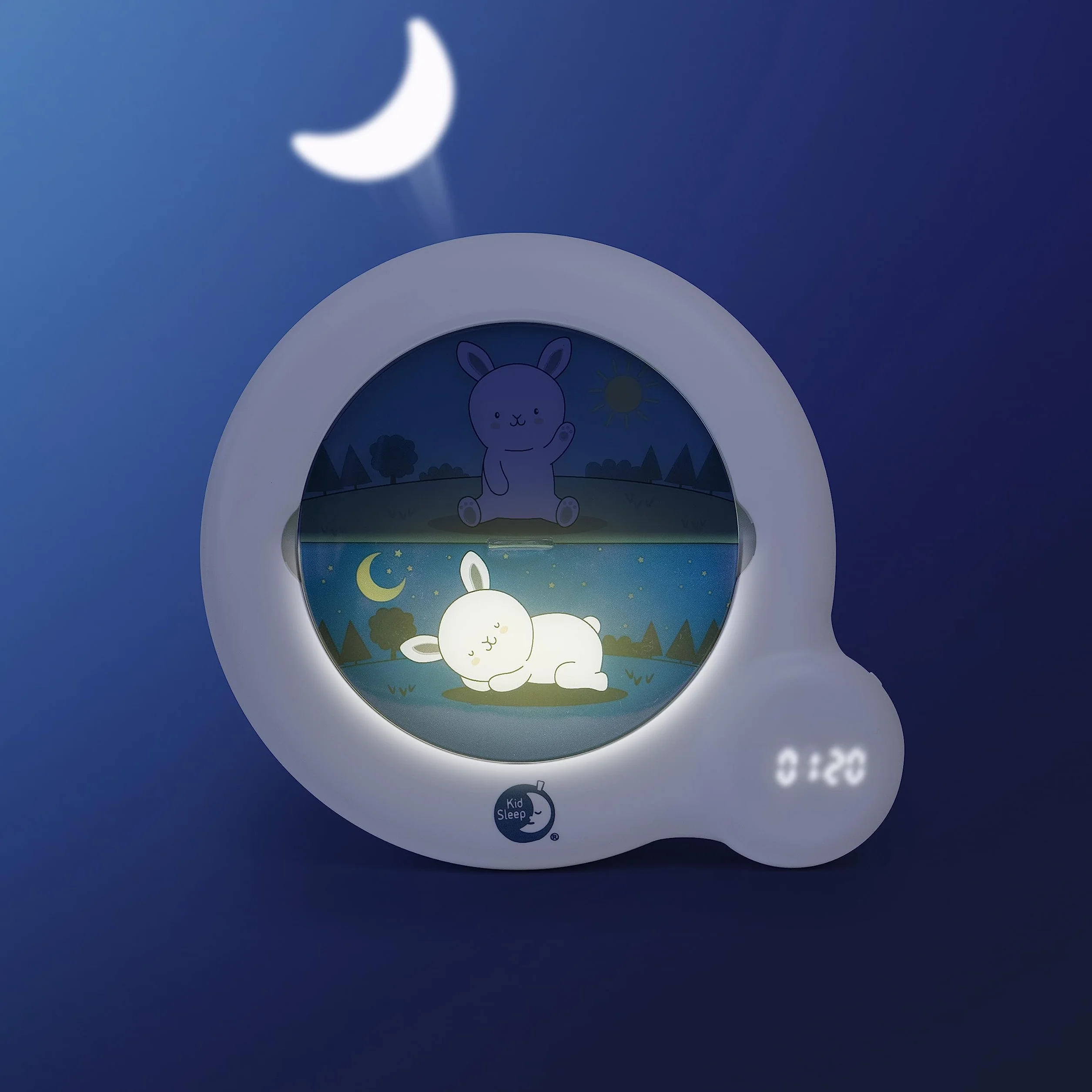 Pabobo Kid'Sleep Essential Indicateur de Réveil Veilleuse éducative avec Programmation Facile et Verrou Parental