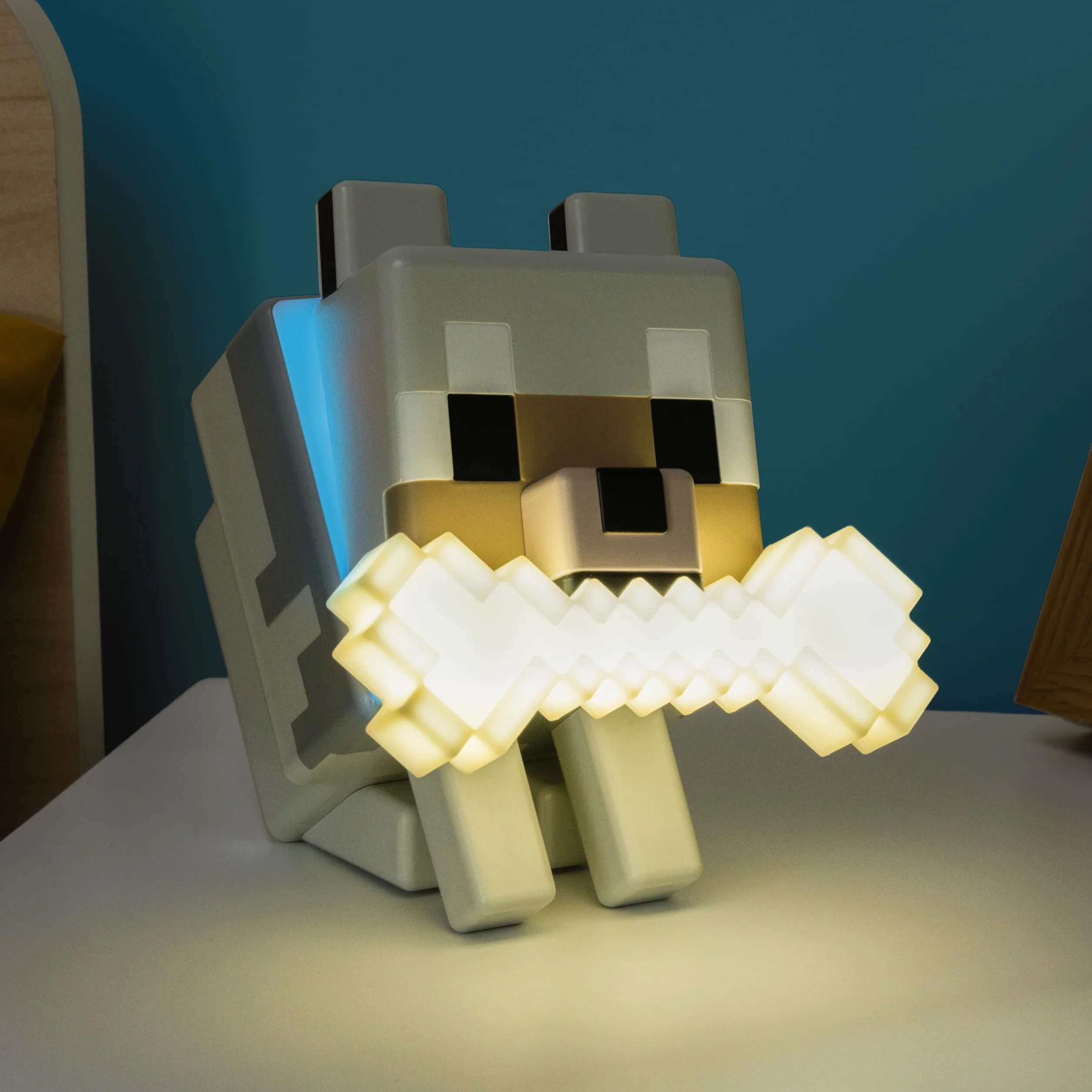 Paladone Lampe LED 3D Minecraft Wolf GloBuddies Officielle, Appuyez pour changer de couleur, Gaming