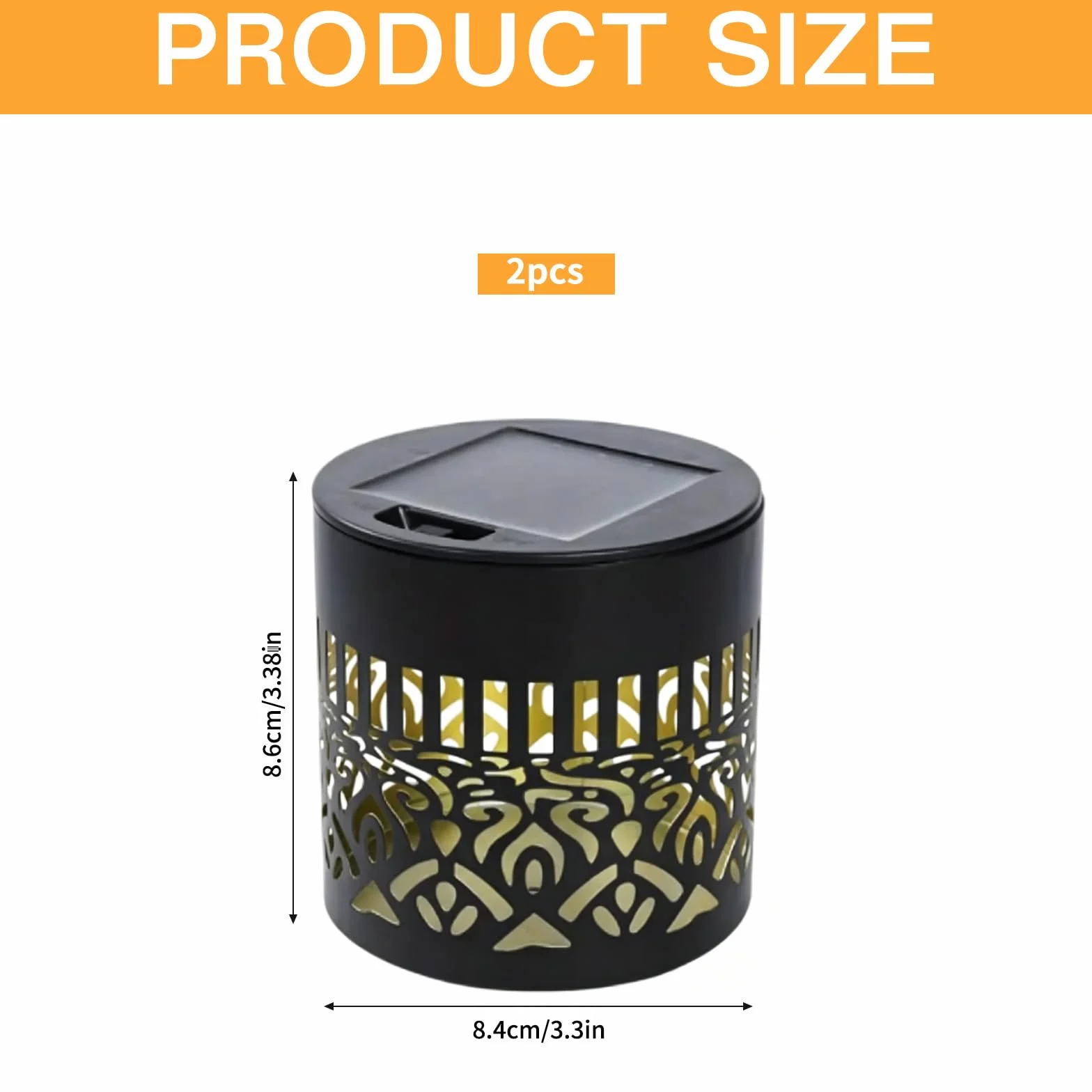 Lanterne Solaire Mandala 2 Pièces, Lampes Solaires Extérieur Jardin Décoratives