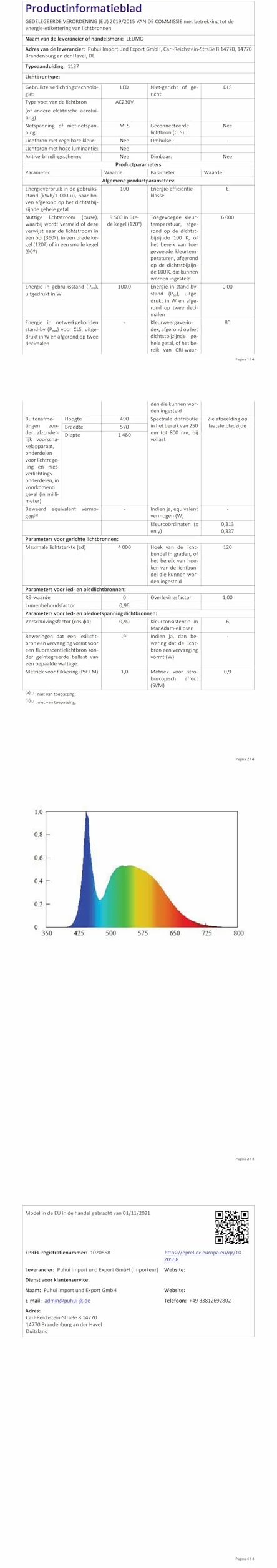 Lampe Piscine LED PAR56 38W IP68 RGB Submersible 12V DC/AC avec Télécommande