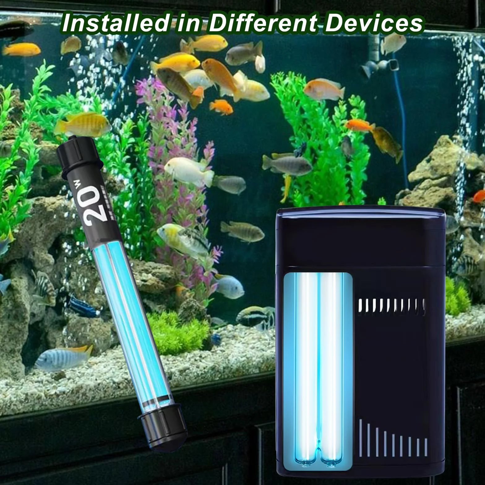 Lampe De Désinfection UV 55W 4 Broches Tube UVC 2G11 Compacte pour Étangs