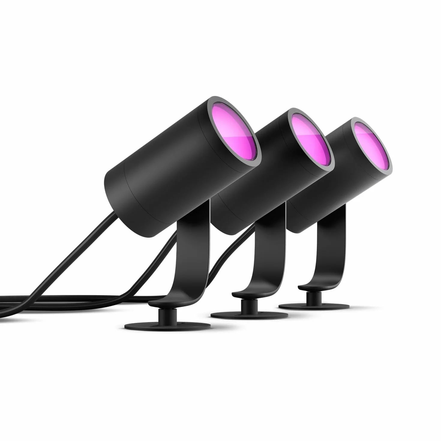 Philips Hue White & Color Ambiance LILY Kit 3 Spots 8W Anthracite LED extérieur compatible Alexa Google Assistant Apple Homekit