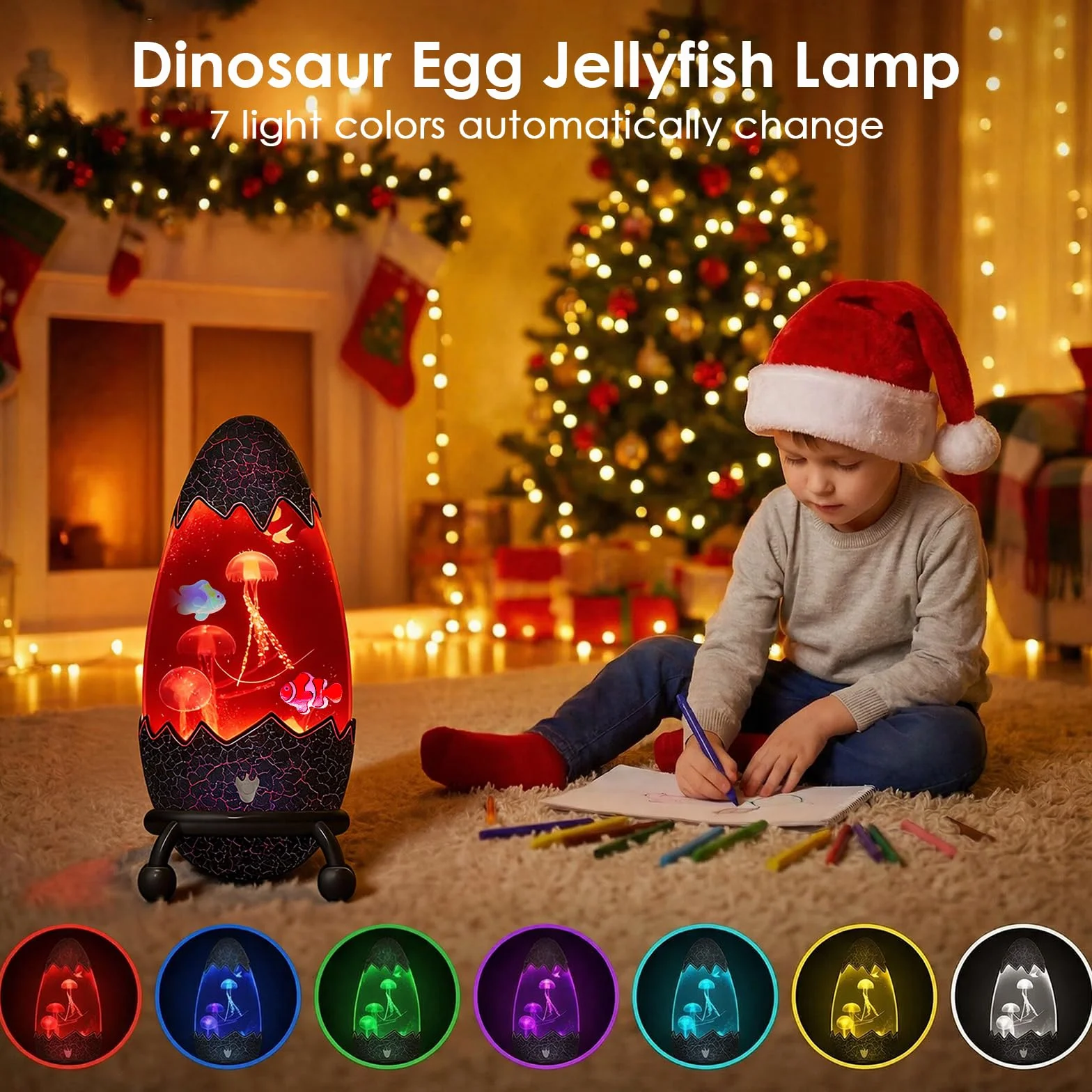 GuKKK Lampe à Lave à Méduses USB, 17 Changement de Couleur Lampe d'Ambiance Décoration Chambre