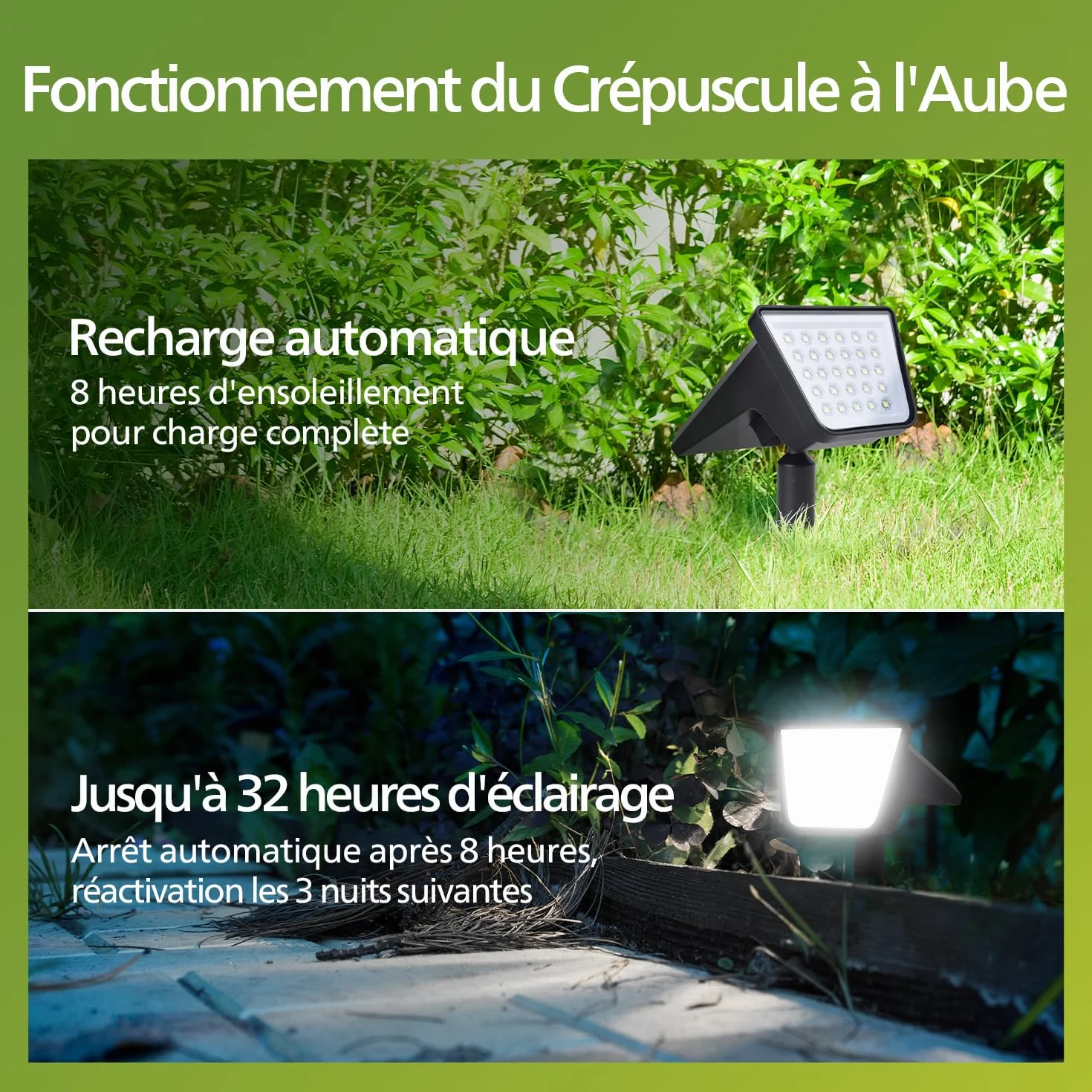 Philips Lot de 4 Projecteurs Solaires d'Extérieur 28 LED 7500K Étanches
