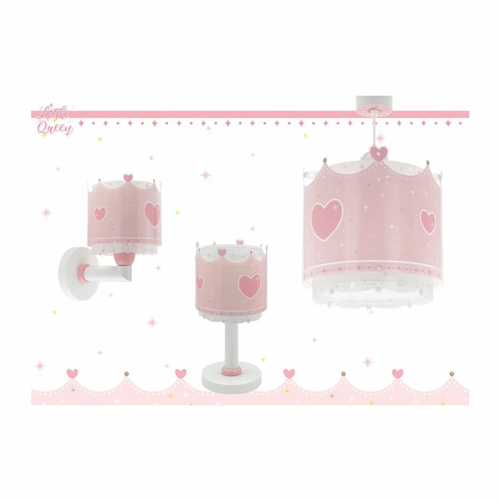 Dalber Applique Murale Enfant Little Queen Couronne Princesse Rose E27