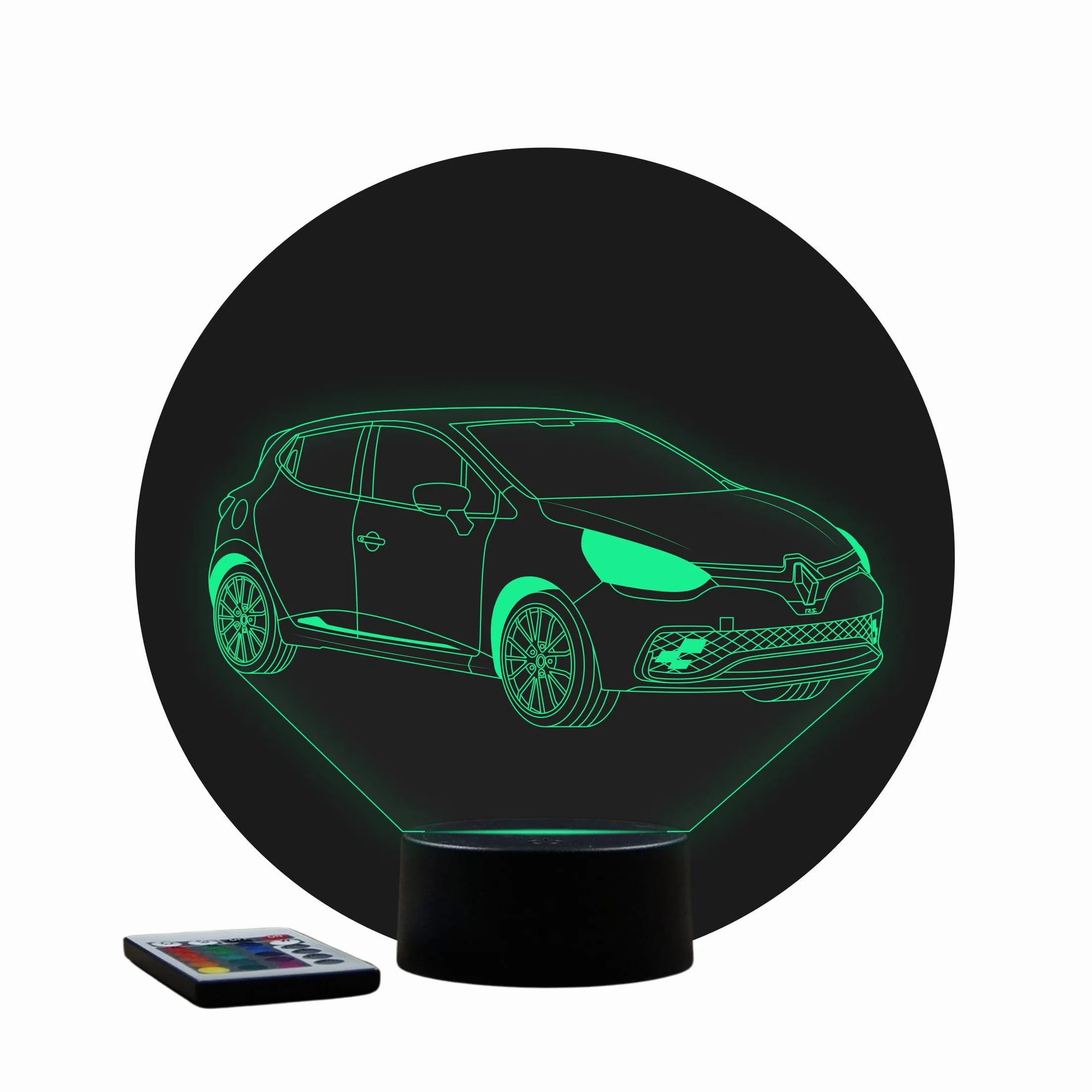 Le Illusion 3D Renault Clio 4 RS Veilleuse LED 16 Couleurs 4 Modes Télécommande Made in France