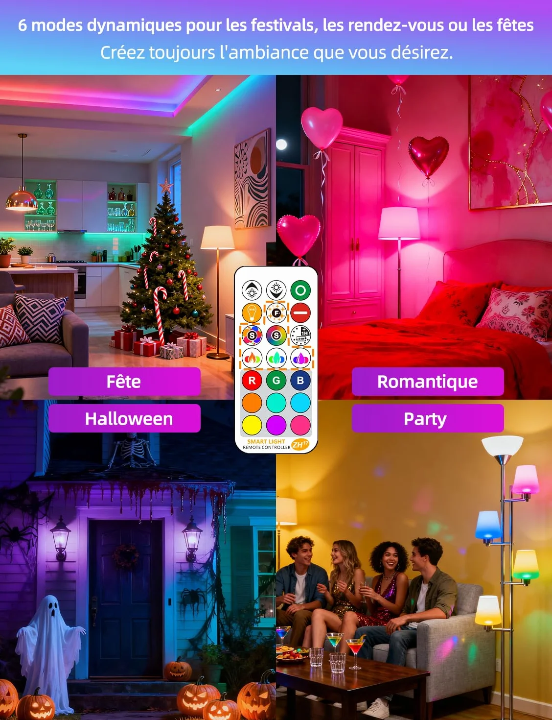 Ampoule LED E27 RGBW Dimmable 85W Équivalent Edison avec Télécommande