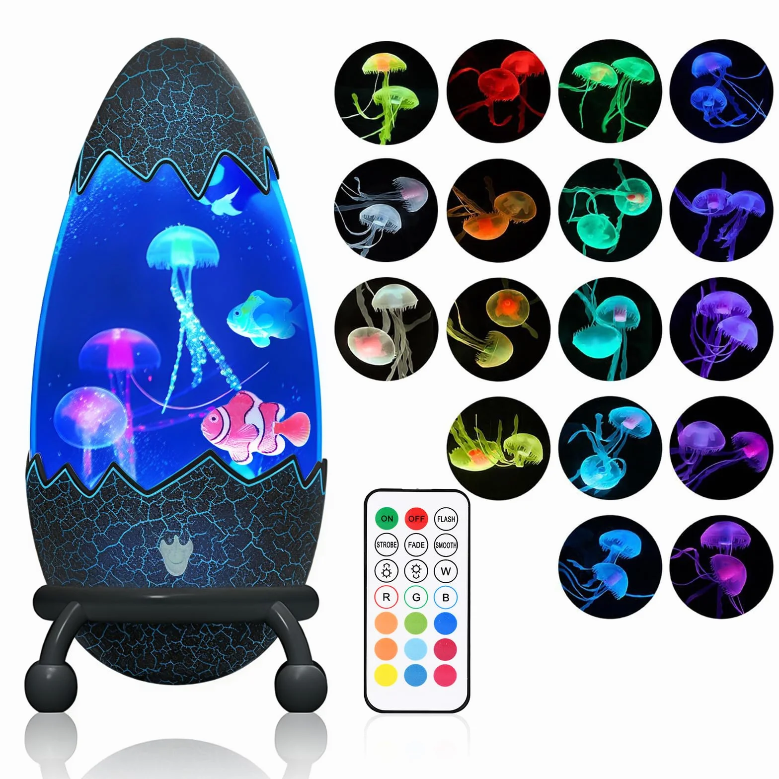 GuKKK Lampe à Lave à Méduses USB, 17 Changement de Couleur Lampe d'Ambiance Décoration Chambre