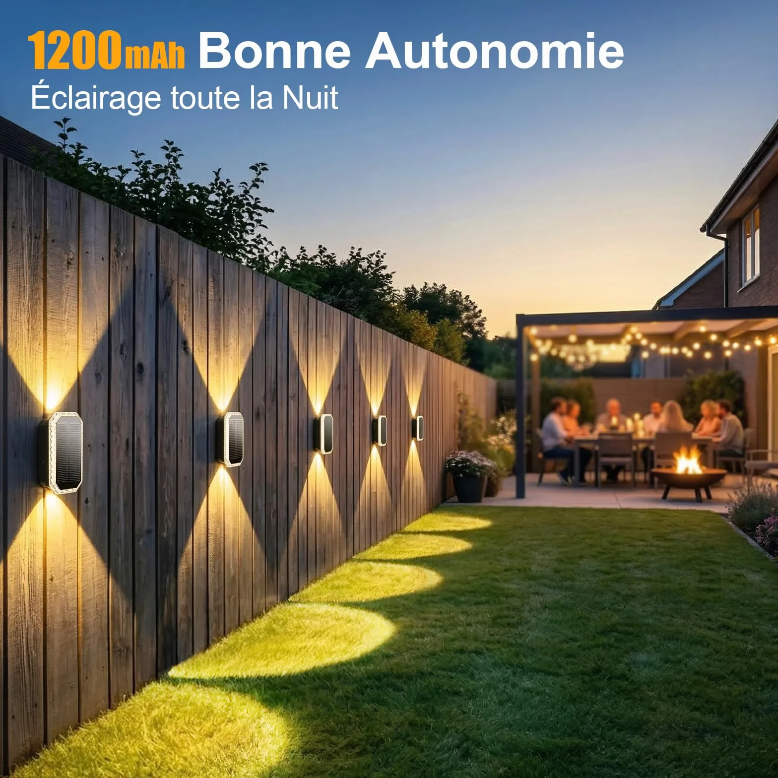 Lampe Solaire Exterieur Murale Lot de 4 Applique Solaire IP65 Jardin