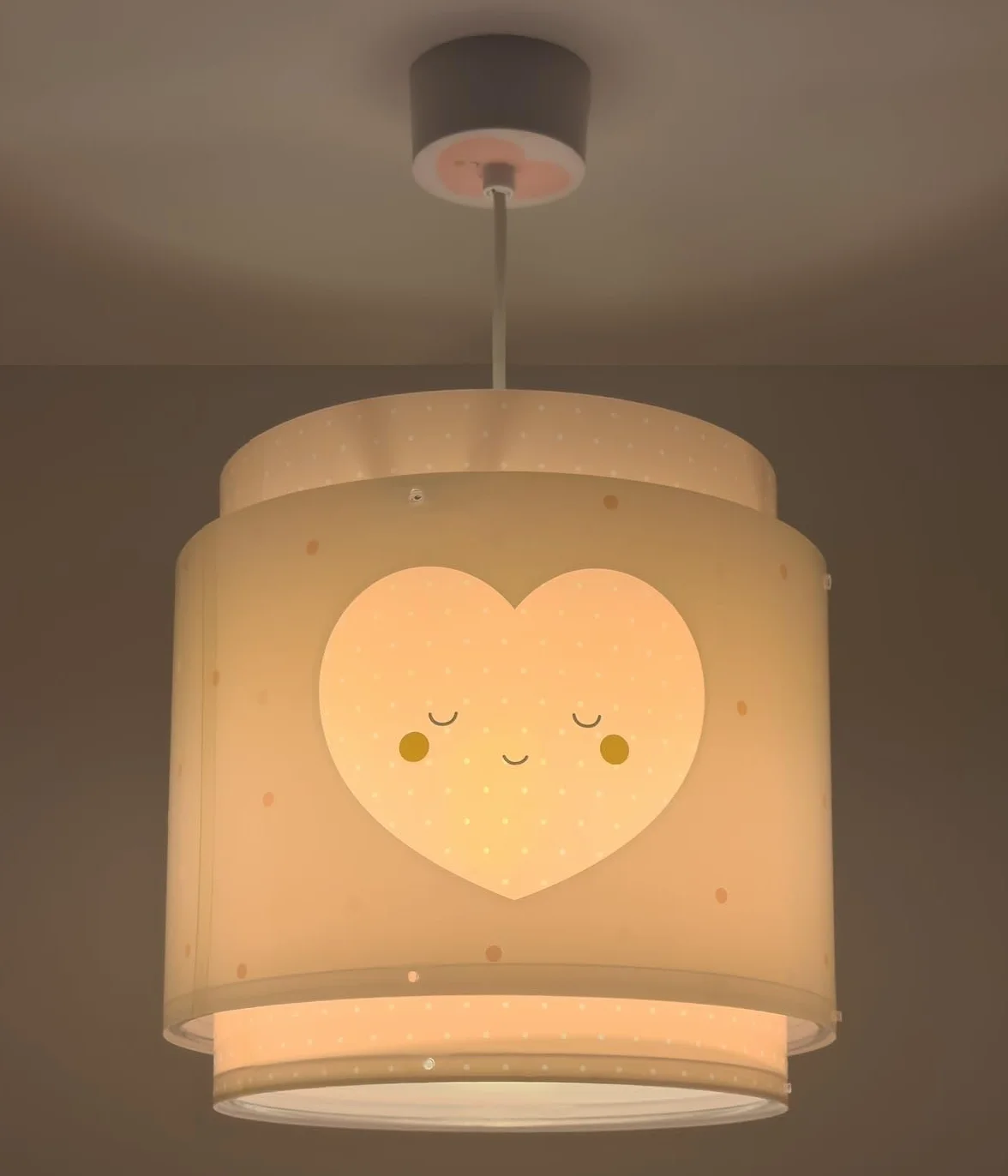 Dalber Lampe Suspension Plafonnier Enfants Baby Dreams Coeur Rose E27