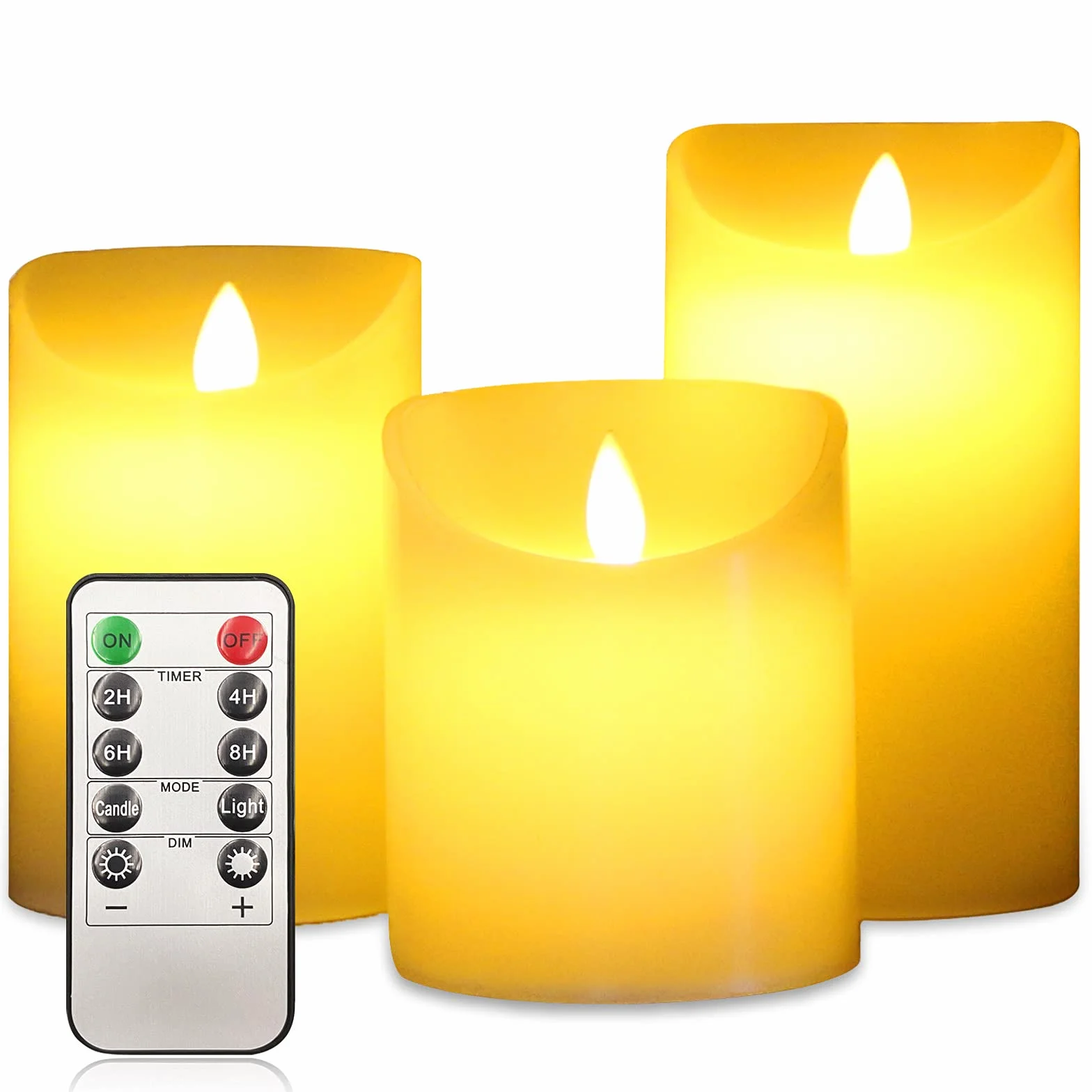 Bougies LED Vacillantes Lot de 3 10cm 12.5cm 15cm Décoration Halloween