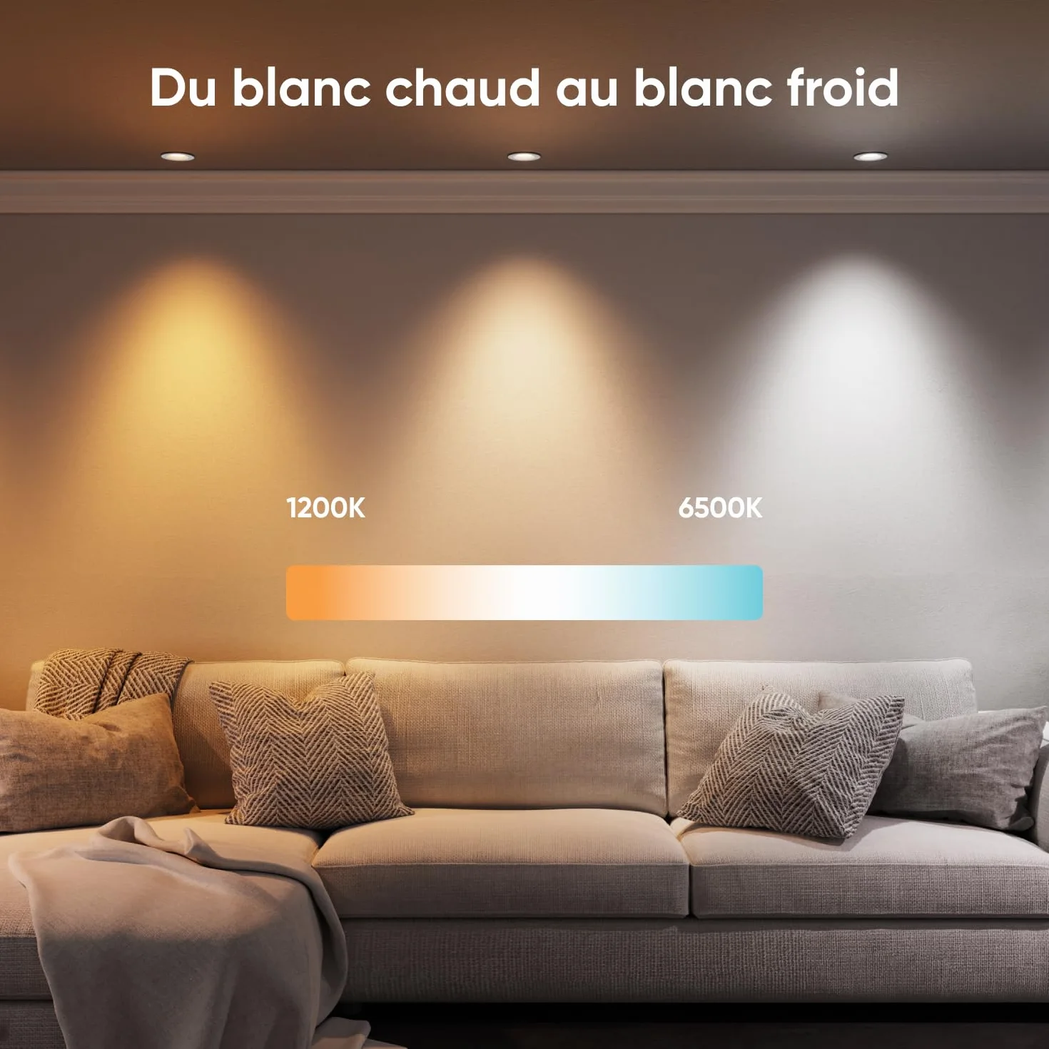 Nanoleaf Ampoule Connectée WiFi LED Spots Encastrés, Compatible Alexa/Google Home/App, Dimmable Multicolore 550LM 1200K-6500K, Découpe 75–85 mm
