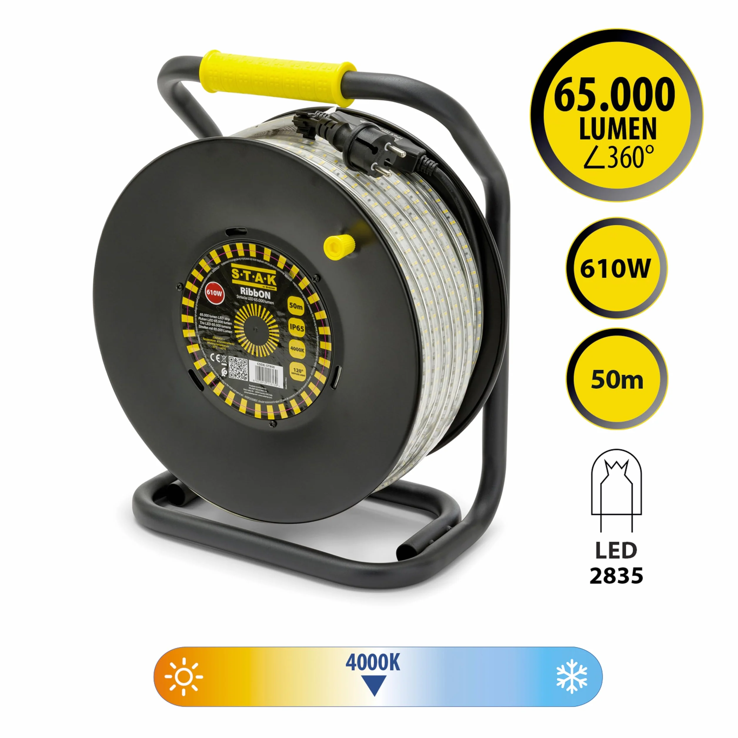 Velamp Ribbon 50m LED-Streifen IP65 65.000 Lumen Noir