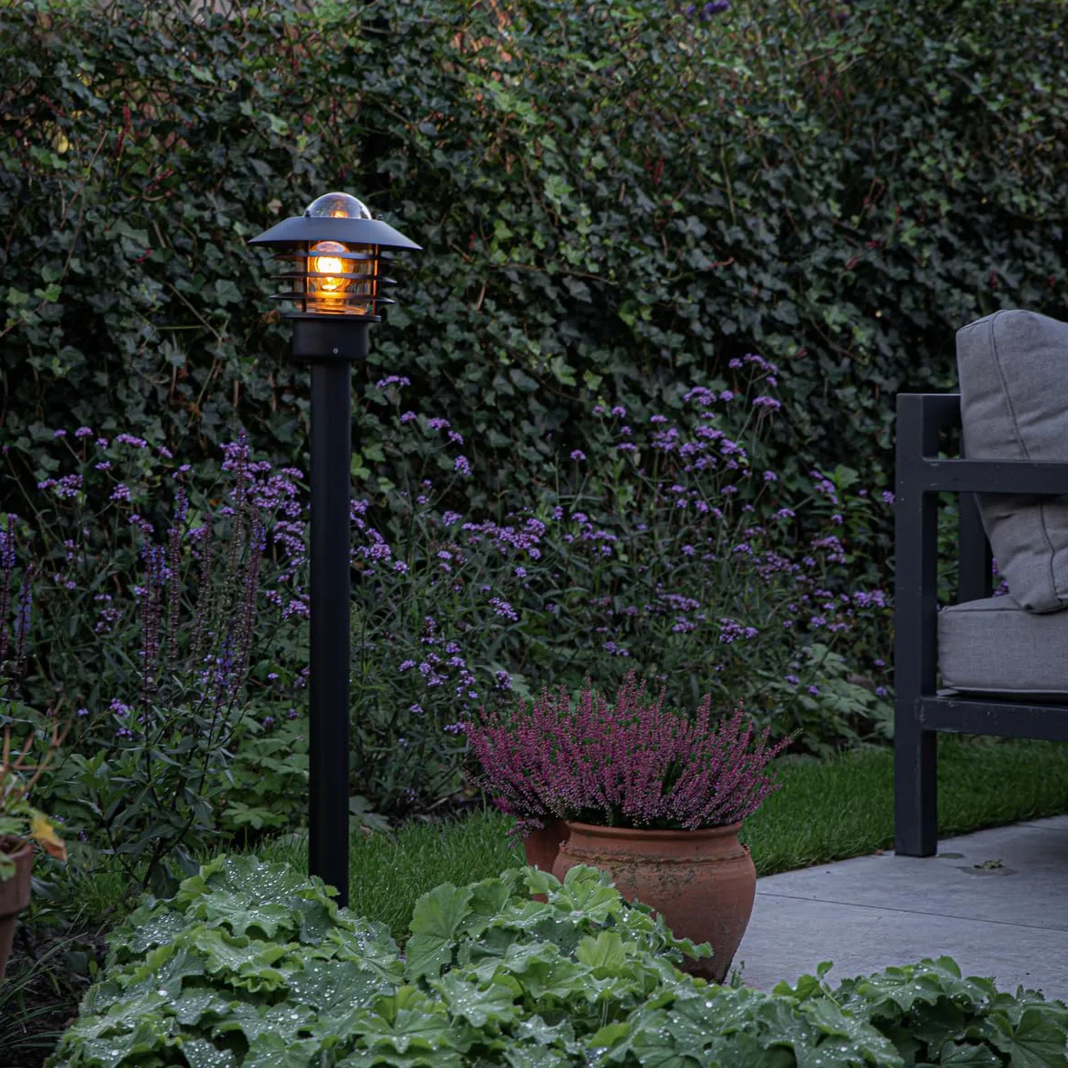 QAZQA Prato Lampe sur pied extérieur 1 lumière Ø 220 mm Noir