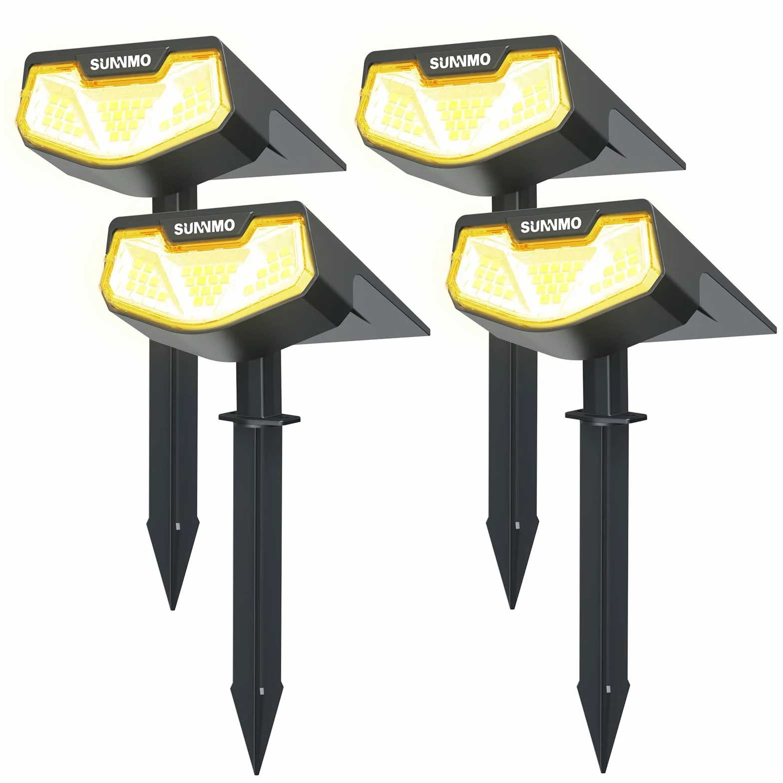 Lampe Solaire Exterieur Lot de 4 IP65 Jardin Allée Chemin Blanc Chaud