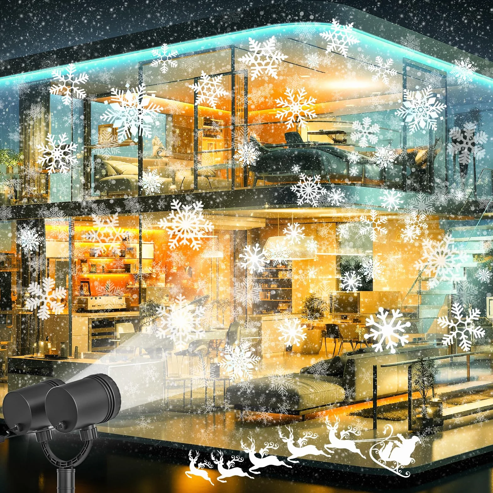 Projecteur de flocons de neige LED extérieur étanche décorations Noël