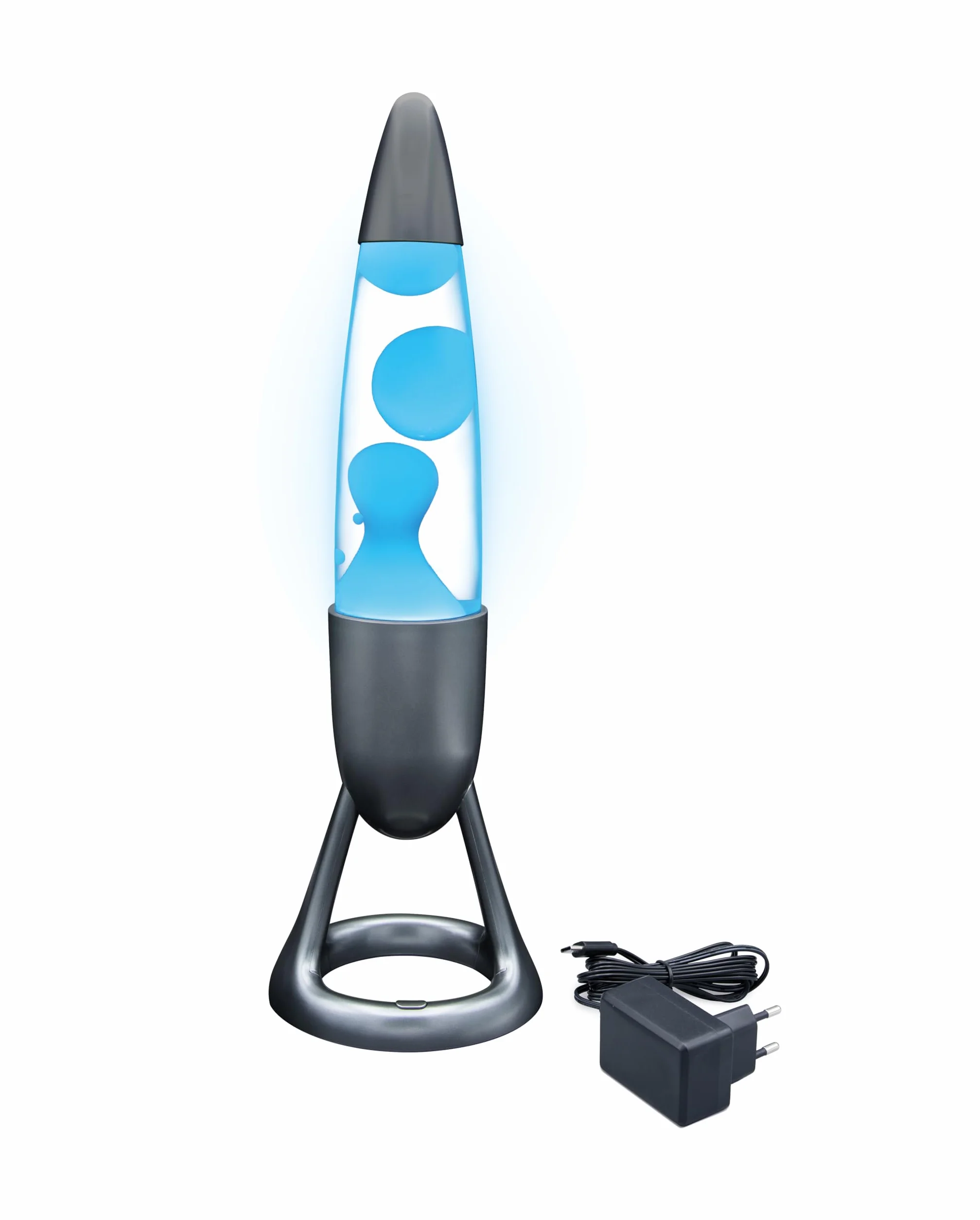 Lampe Magma 35 cm Sécurisée avec Éclairage LED 7 Couleurs – Base Métal – Ne brûle Pas – Cycle Automatique – Décoration Chambre – Fonctionne Secteur – Dès 14 Ans