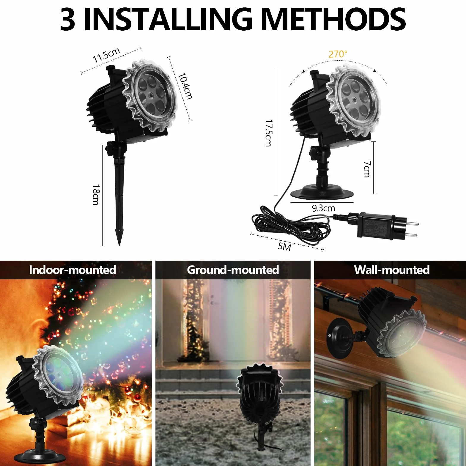 MOSSNDAR Projecteur Noël Exterieur LED 96 Motifs Étanche avec Télécommande
