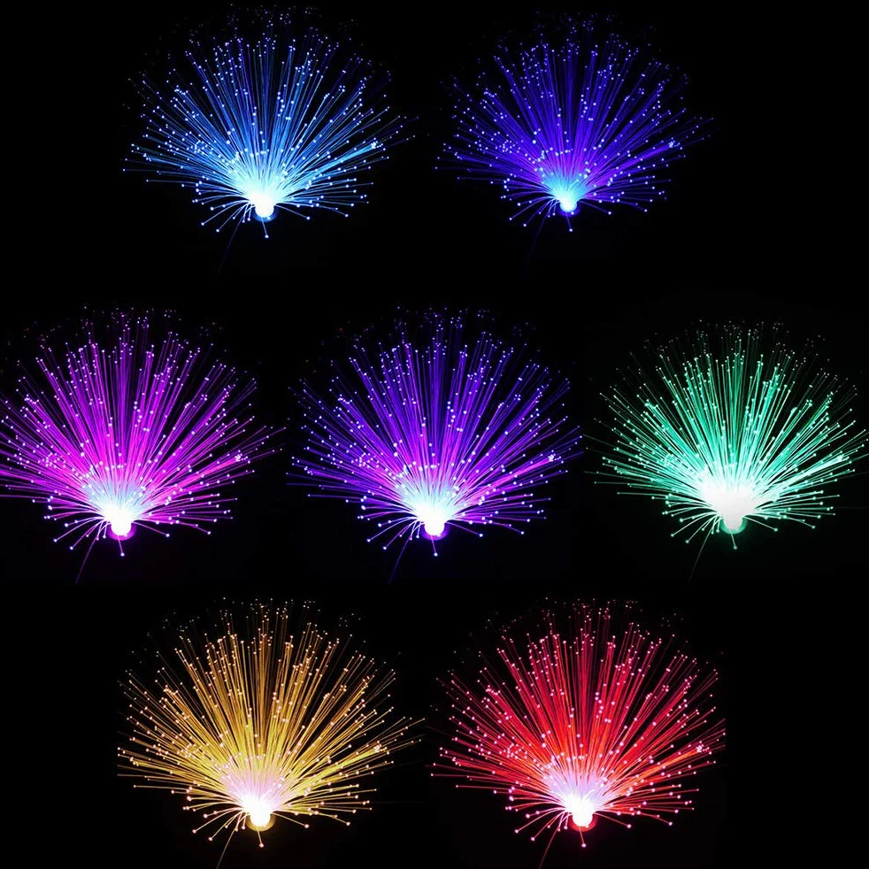 Lumière à Fibre Optique LED 7 Couleurs, Lampe Décoration Intérieure