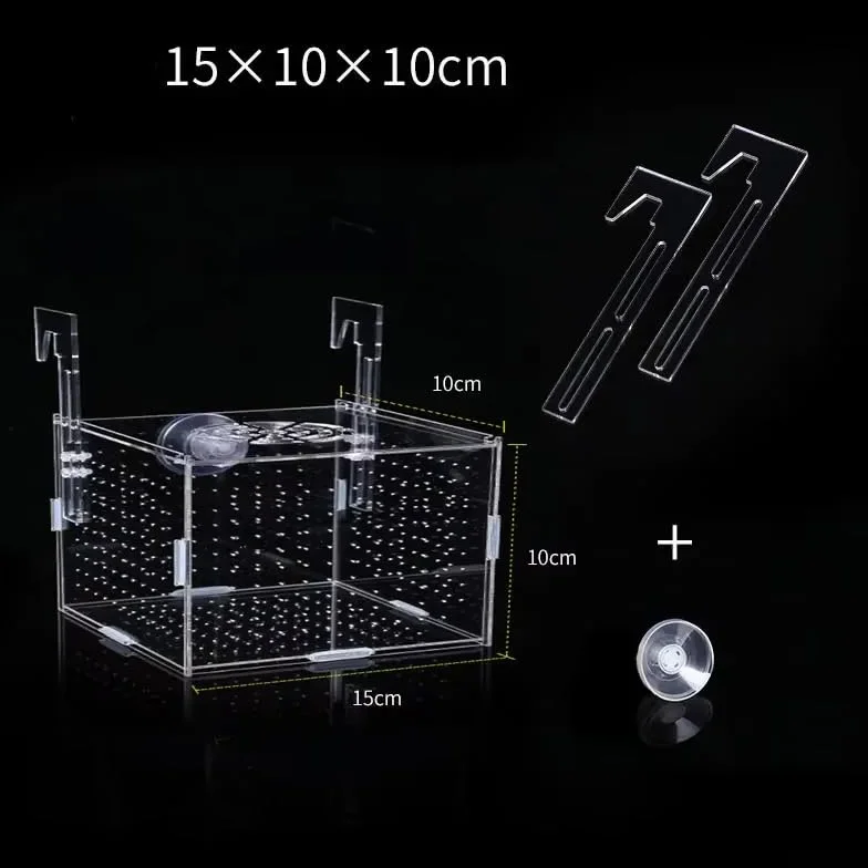 Boîte d'élevage de poissons en acrylique transparent – Réservoir d'isolation et piège à frai pour aquarium