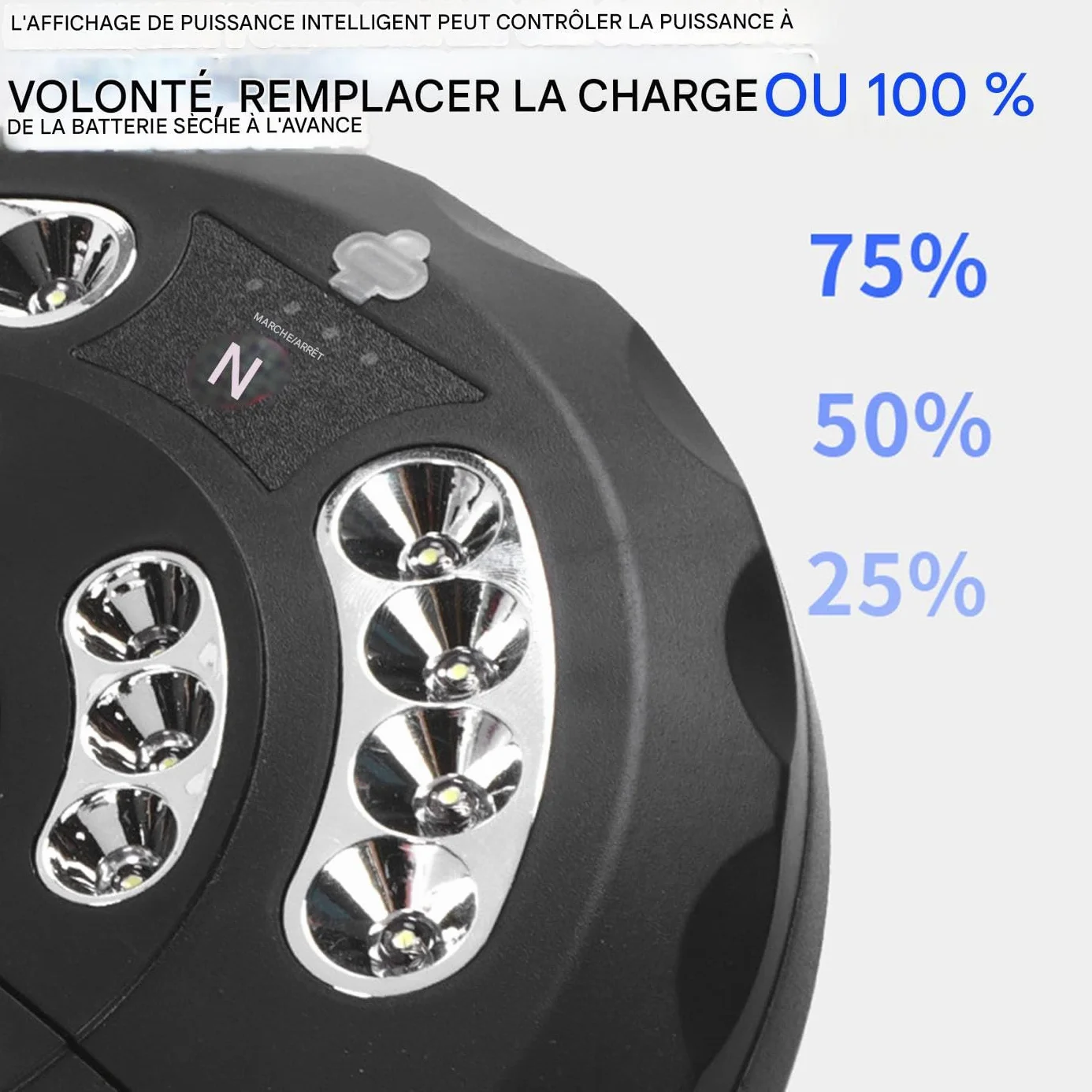 Lumières pour Parasol Extérieur, Éclairage Extérieur Rechargeable - Lampe Étanche 3 Modes