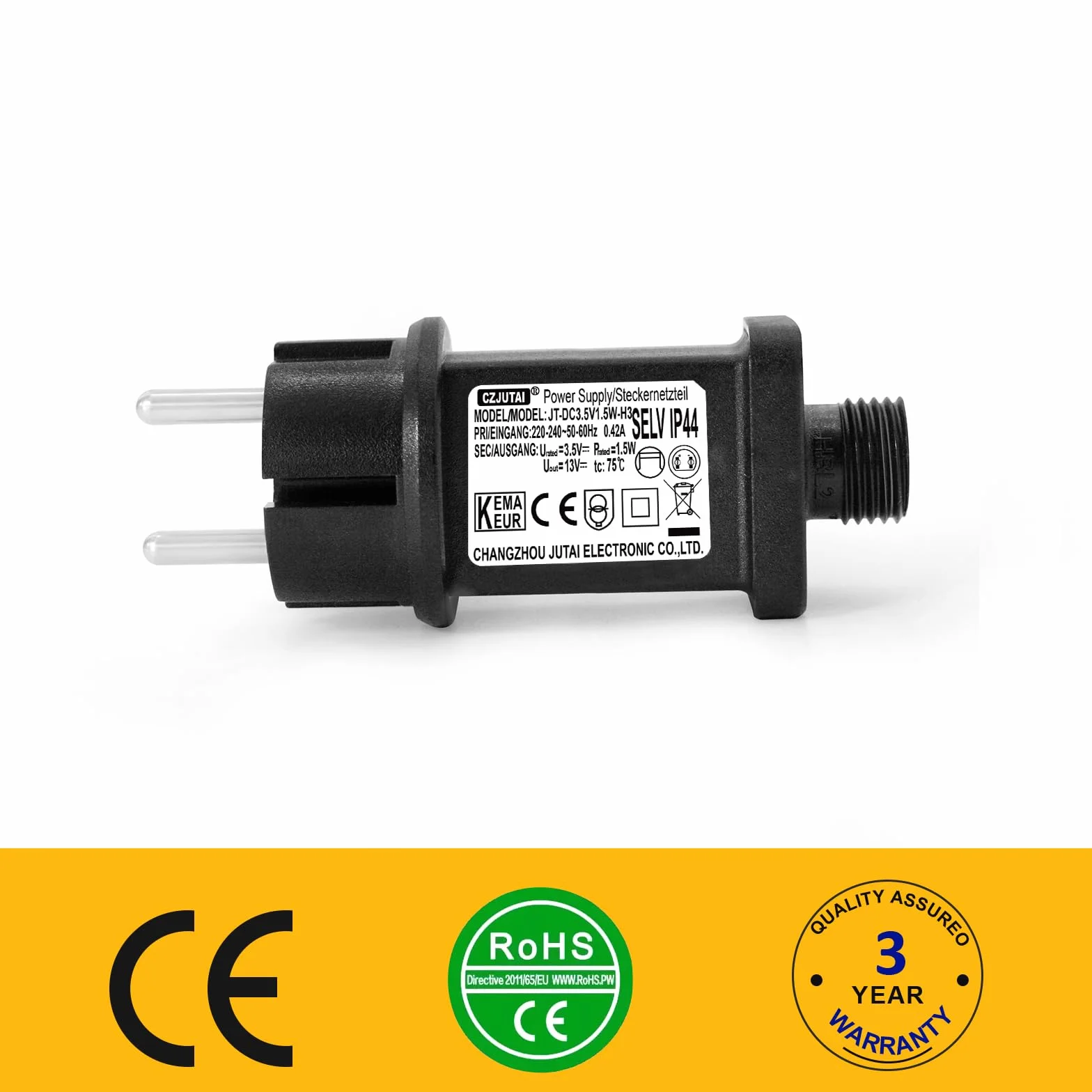 Transformateur LED CZJUTAI 3.5V 1.5W IP44 Alimentation pour éclairage de Noël avec Prise Européenne