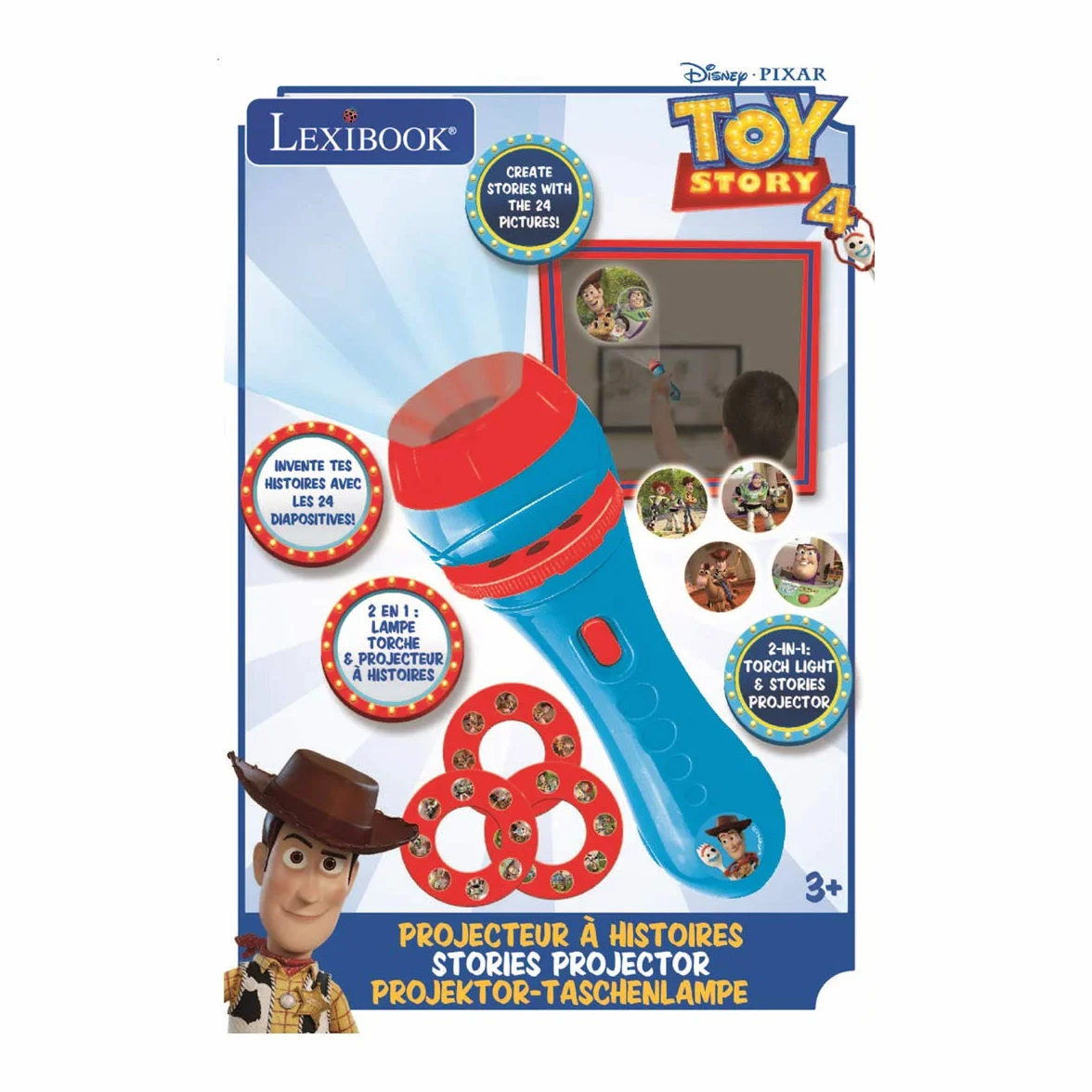 Lexibook Lampe Torche Projecteur Toy Story 3 Disques 24 Images LTC050TS