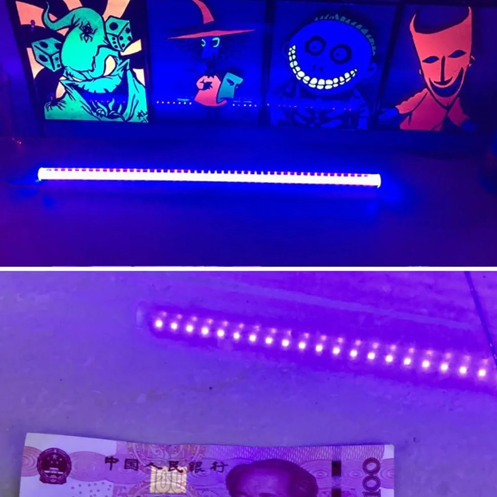Tube LED UV barre lumineuse fluorescente noire Fiesta Light Lampe éclairage néon Halloween