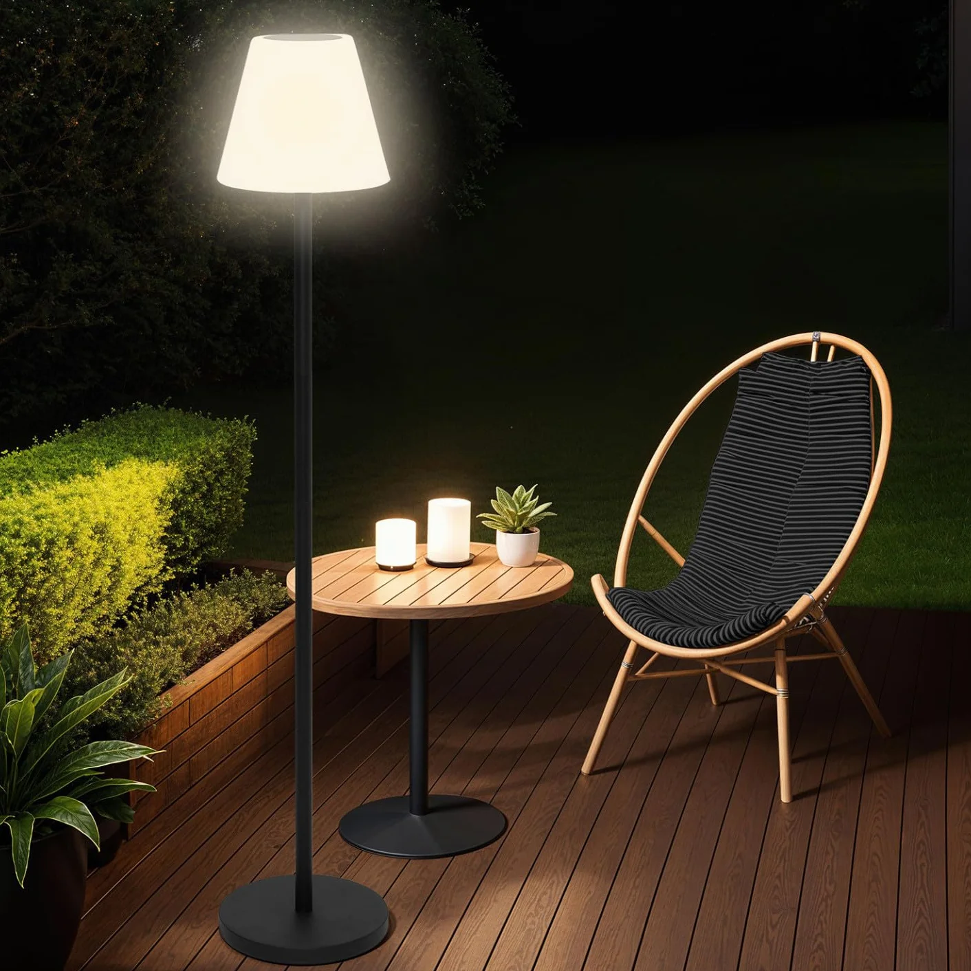 Lampadaire solaire extérieur LED multicolore