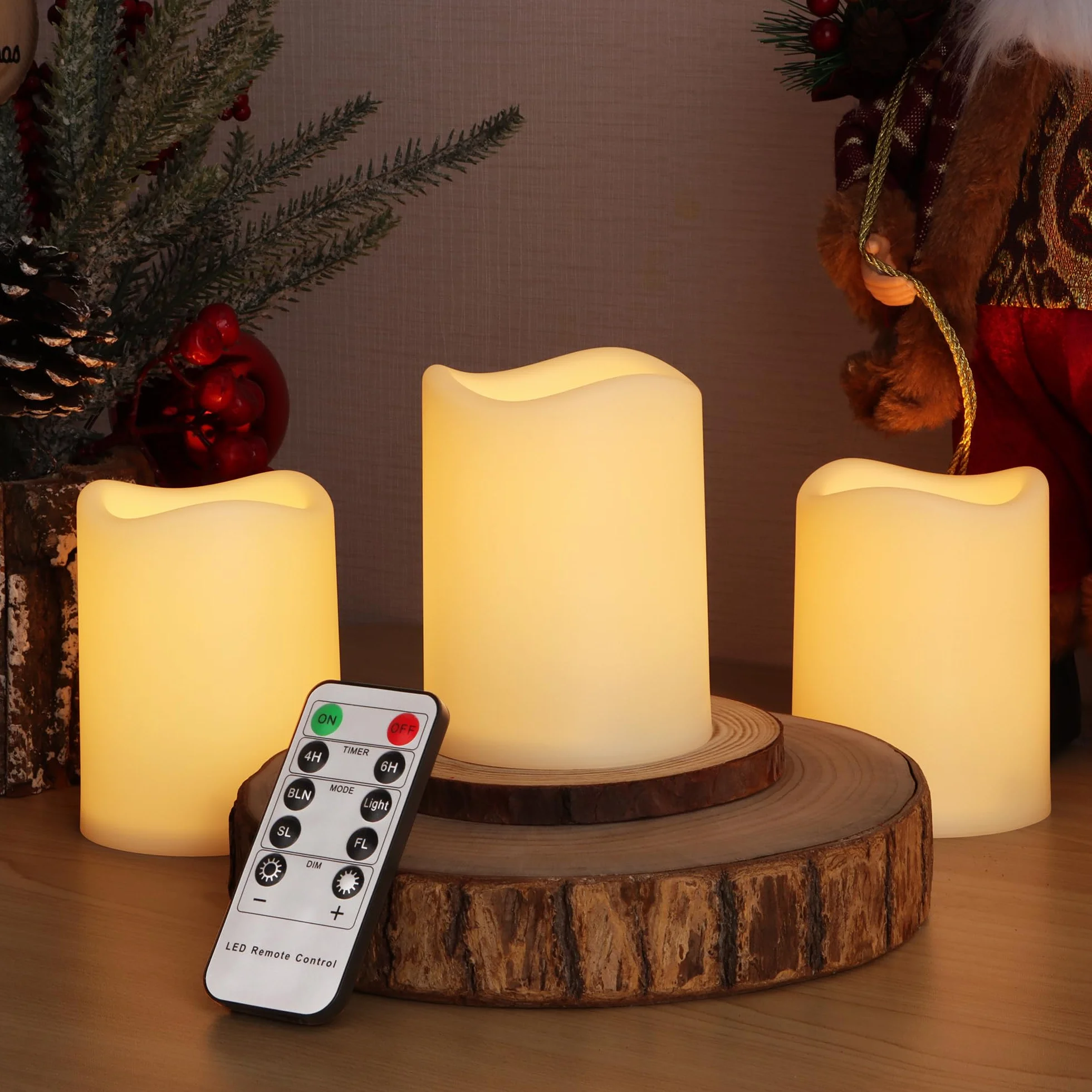 Lot de 9 bougies LED sans flamme avec télécommande - Minuterie - Étanche - Décoration intérieur extérieur