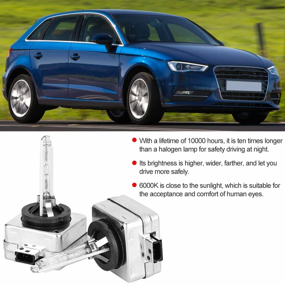 D1S 35W 6000K Xenon Headlight Bulbs for Car Front Lamp Replacement