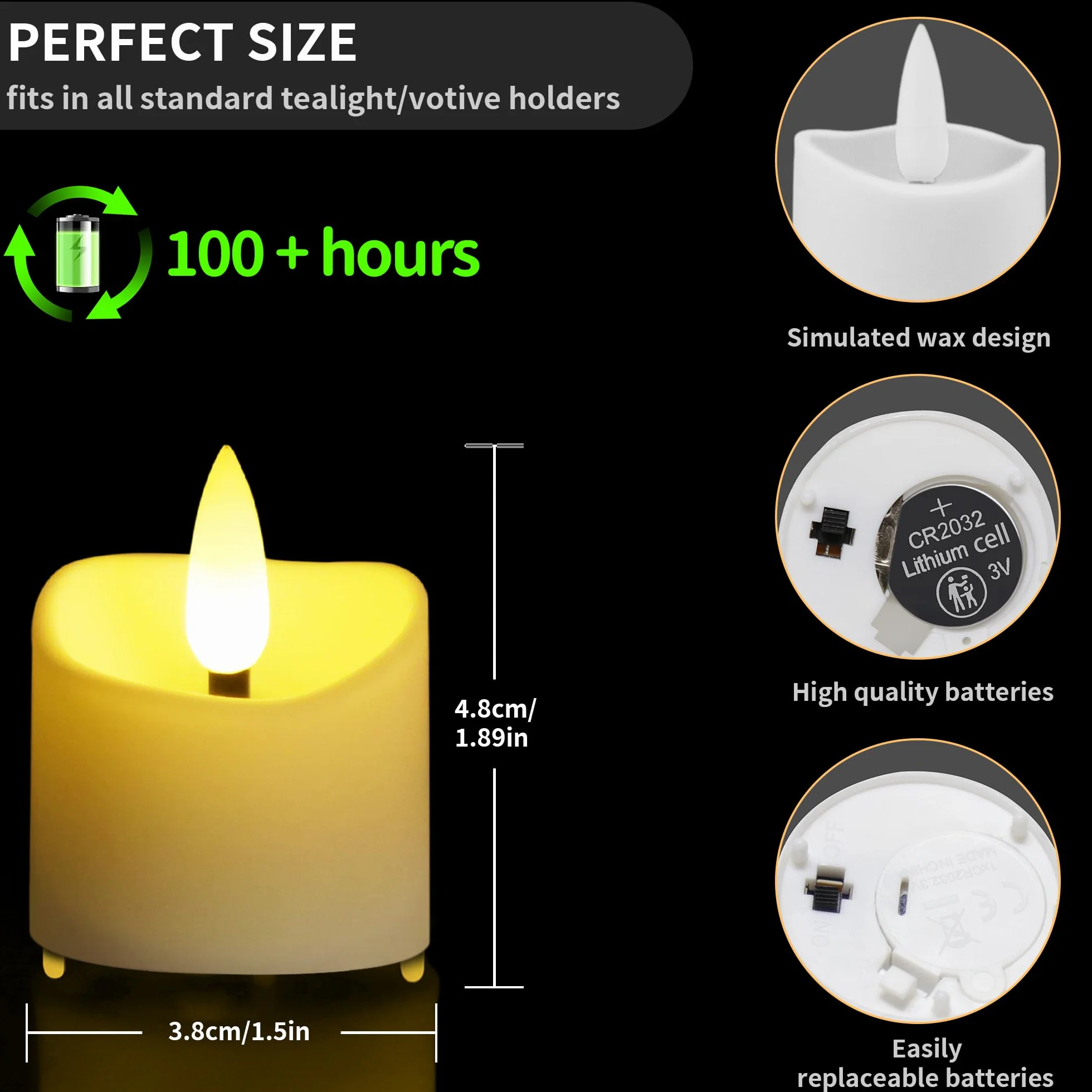 Bougies LED 12 pièces avec télécommande et minuterie, flamme vacillante, piles, décoration Noël Halloween