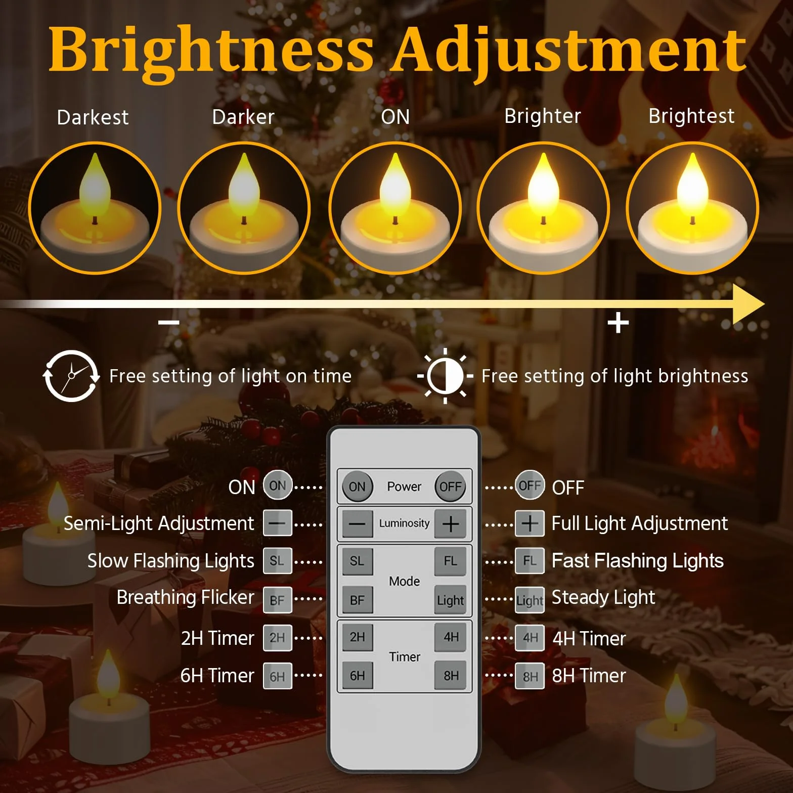 PChero Lot de 2 bougies chauffe-plat rechargeables LED sans flamme avec minuterie à distance pour Halloween Noël