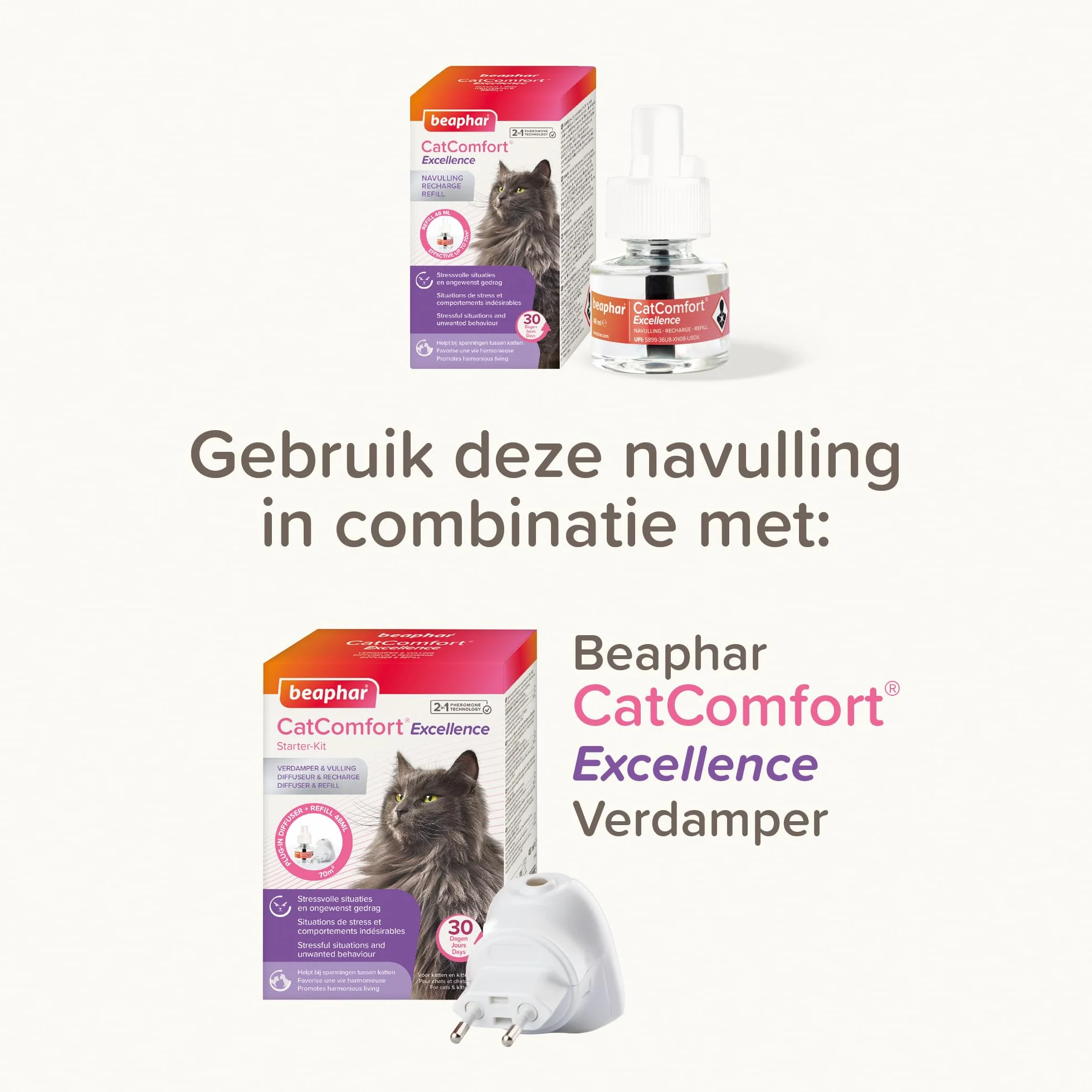 BEAPHAR CATCOMFORT EXCELLENCE Recharge diffuseur électrique phéromones chat 48ml